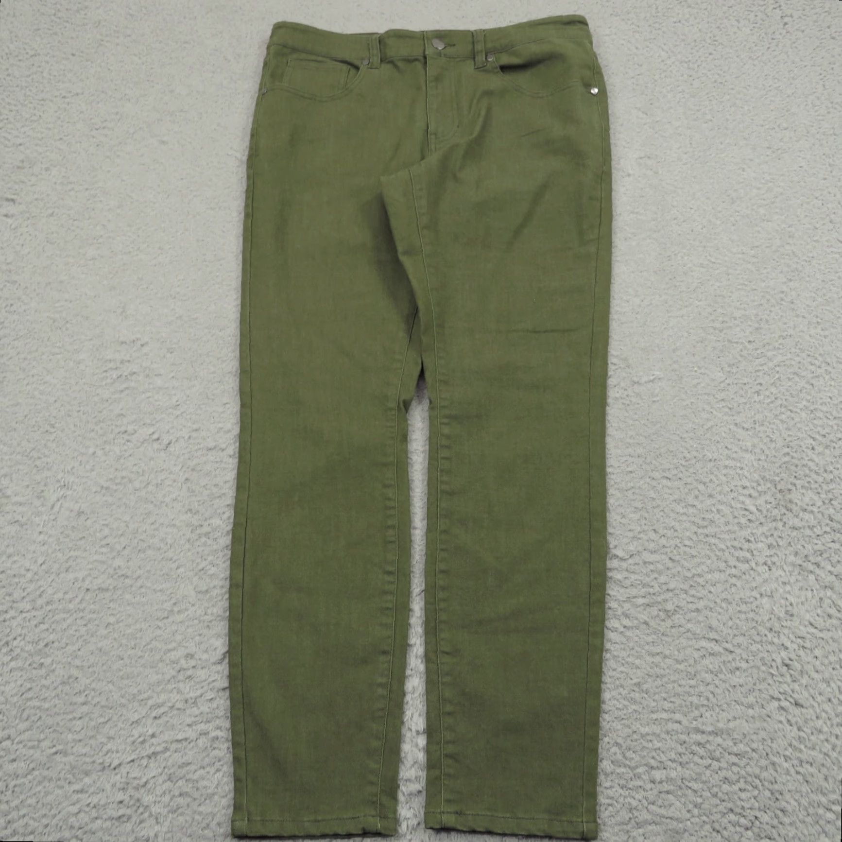 Olive U510 Pants Men Slim Fit Olive Green Brushed Twill 5 Pocket Chino Jean Flex Casual Shirt? Size US 31 - 2 Thumbnail