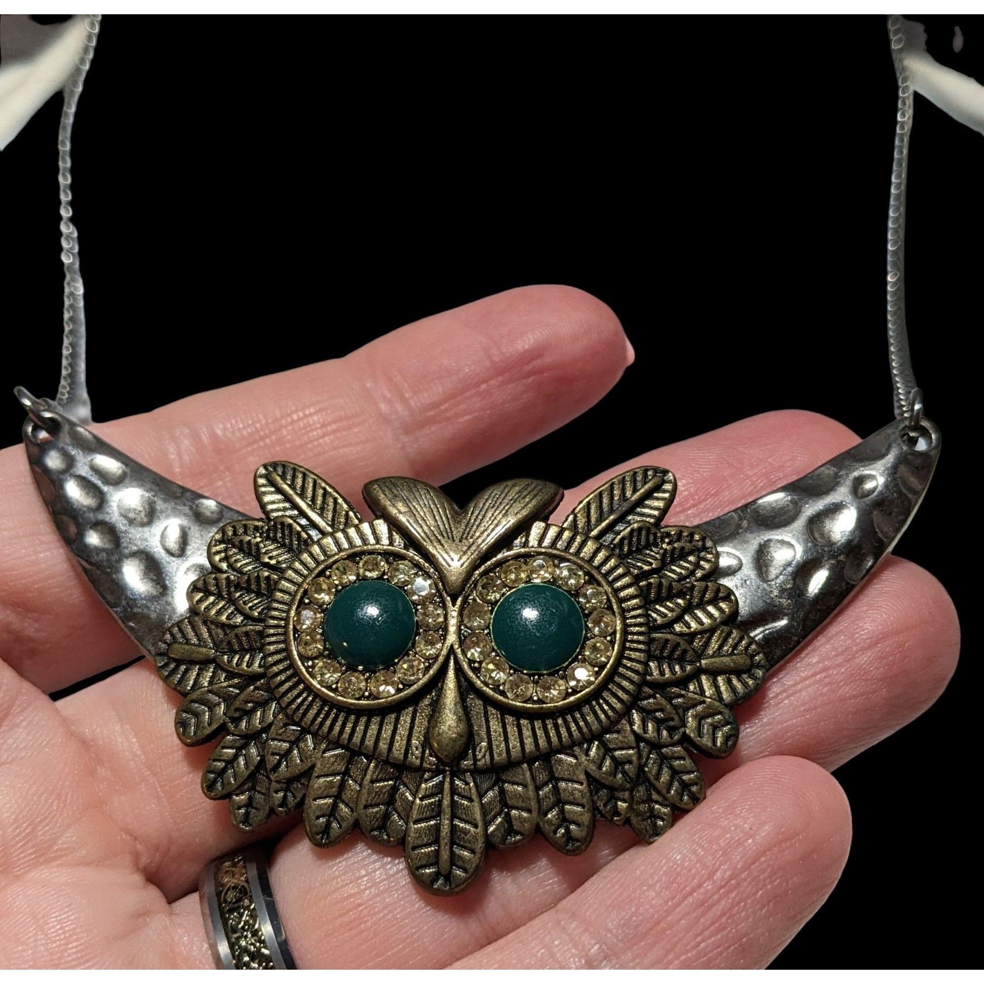 Other Steampunk Rhinestone Owl Necklace Size ONE SIZE - 4 Thumbnail