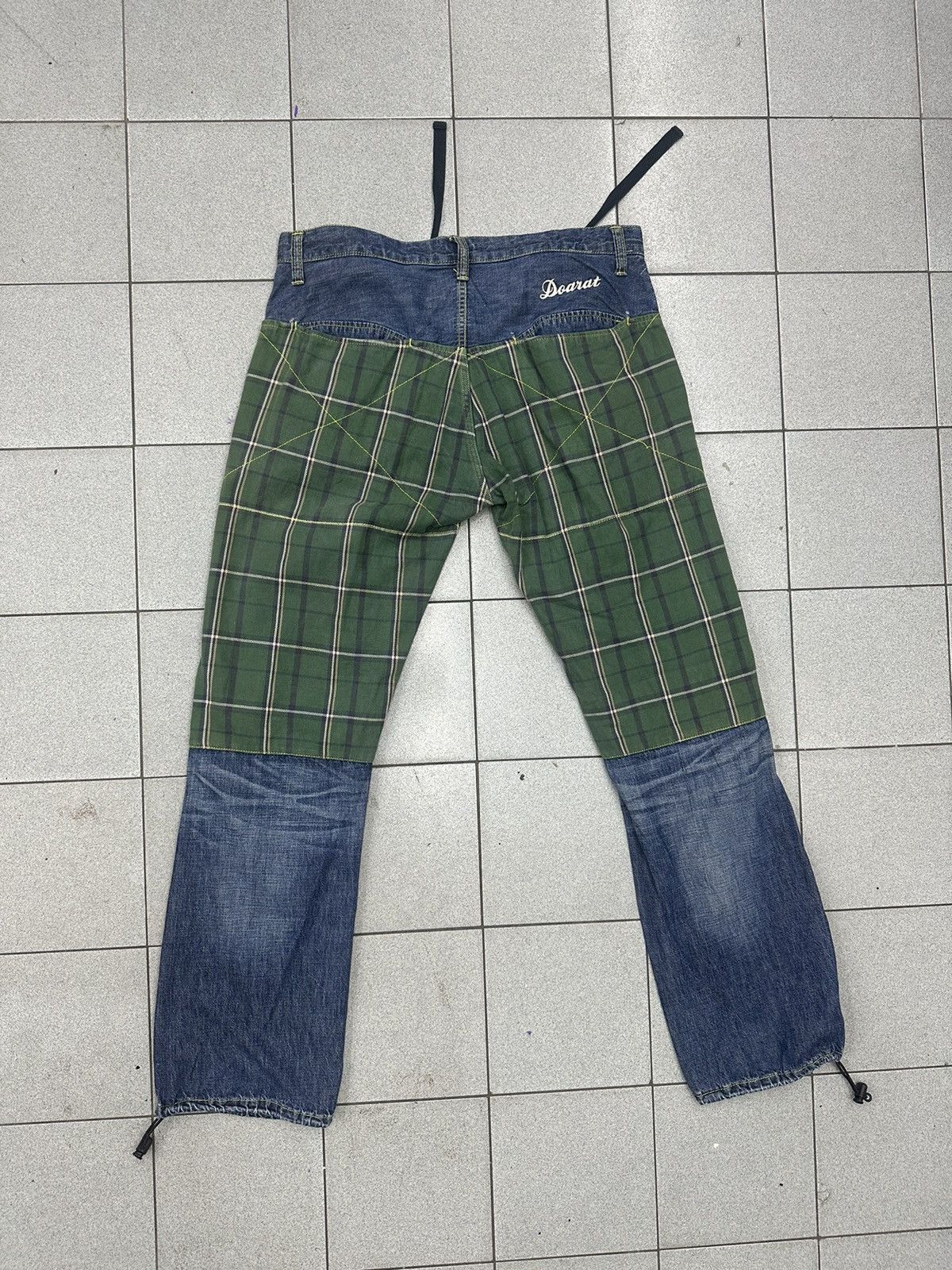 Japanese Brand 🇯🇵 DOARAT Double Knee Plaid/Denim Size US 35 - 8 Thumbnail