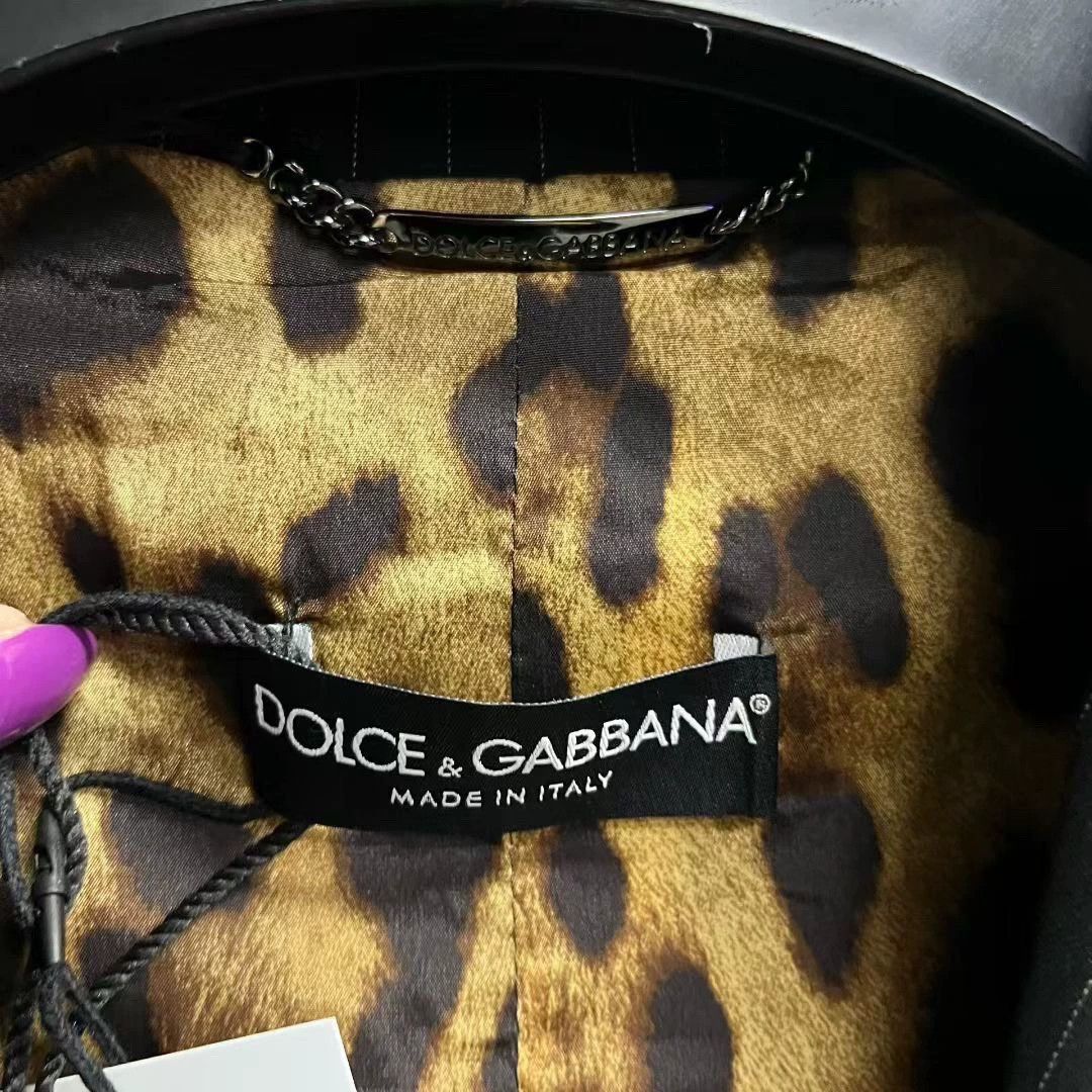 Dolce & Gabbana black pinstripe casual blazer jacket Size XS / US 0-2 / IT 36-38 - 3 Thumbnail