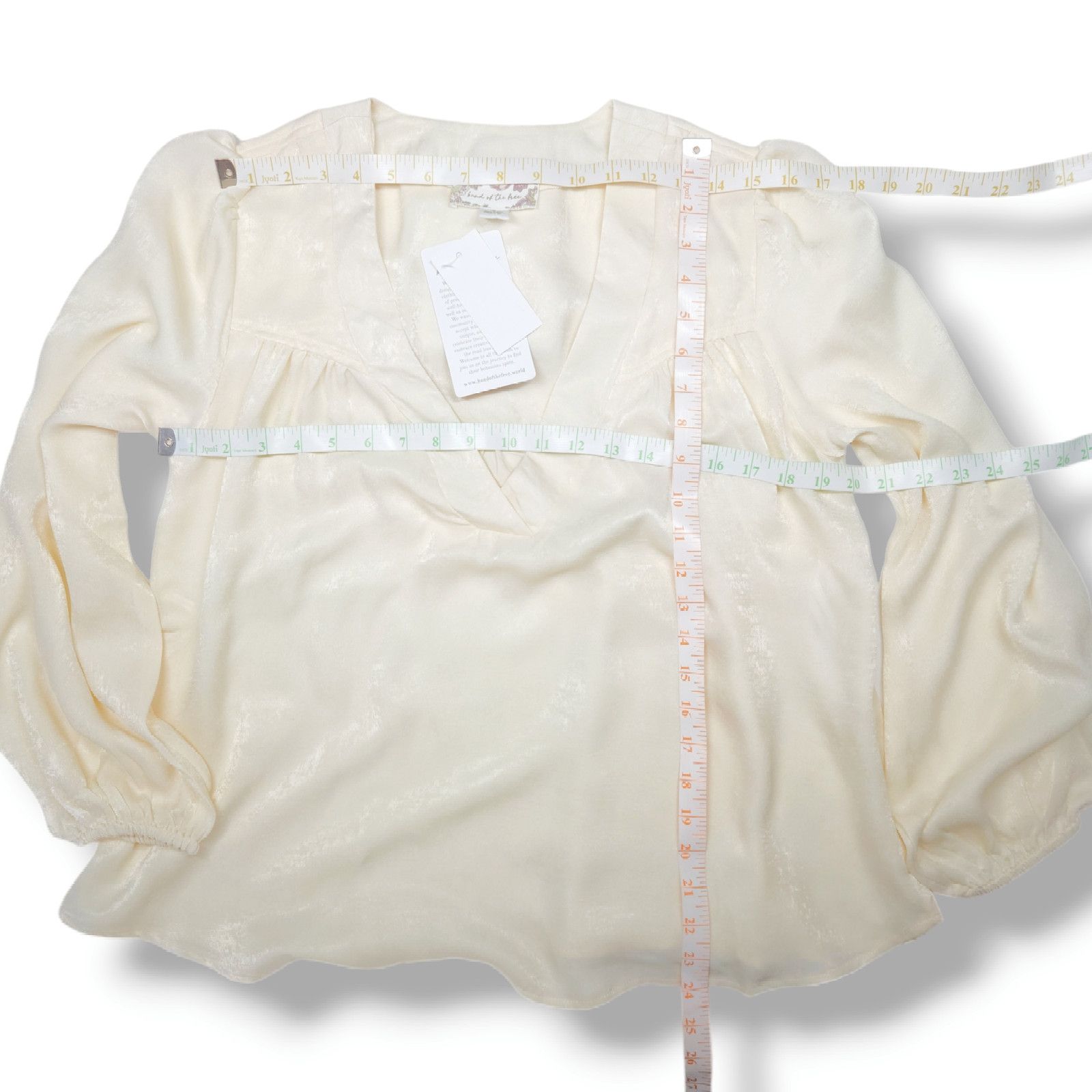 Other NWT B.O.G. Band of the Free Cash Blouse Sz. M [8-10] Ivory Size M / US 6-8 / IT 42-44 - 11 Thumbnail
