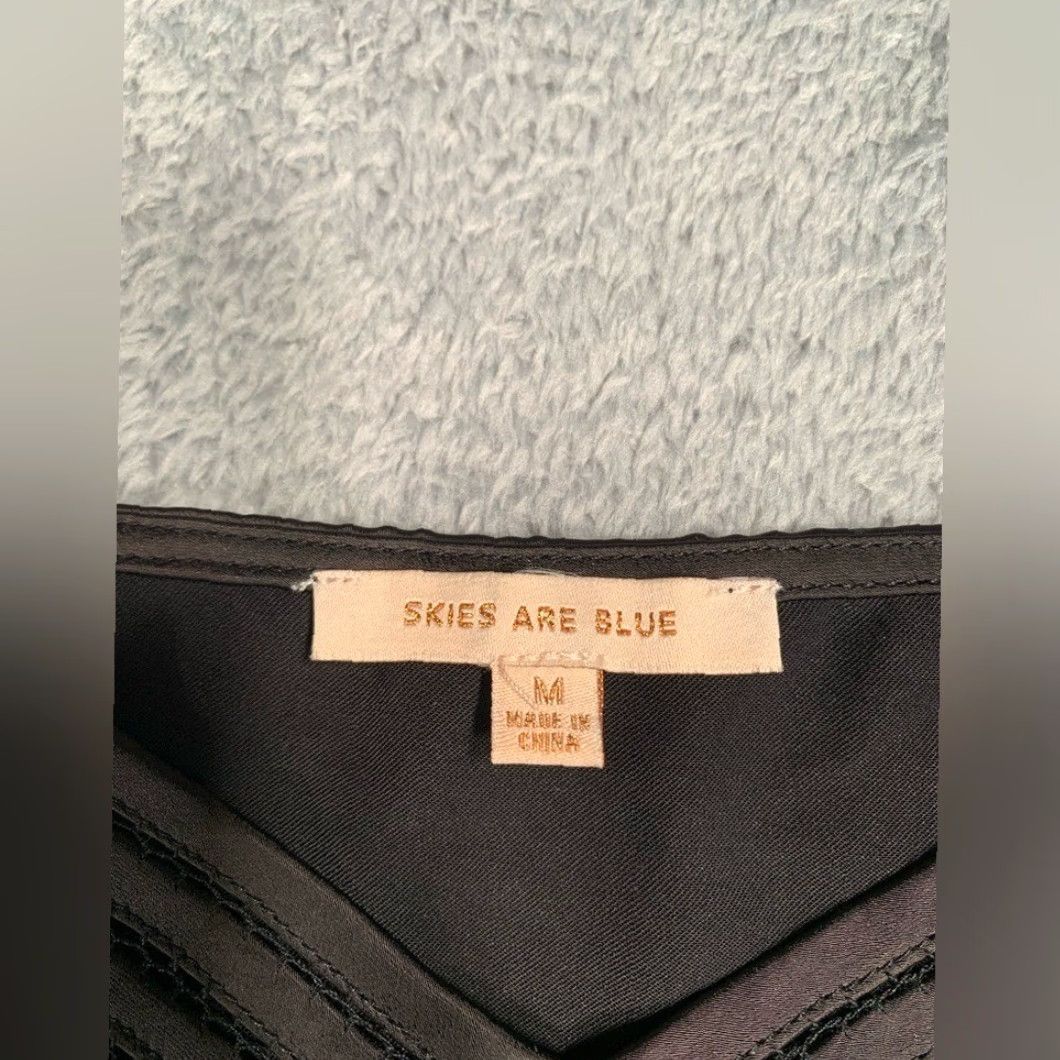 Vintage NWT Skies are Blue Black Satin Tank Camisole Top M Women Medium Tank Top Black Satin Camisole Skies are Blue Women M NWT Size M / US 6-8 / IT 42-44 - 2 Thumbnail