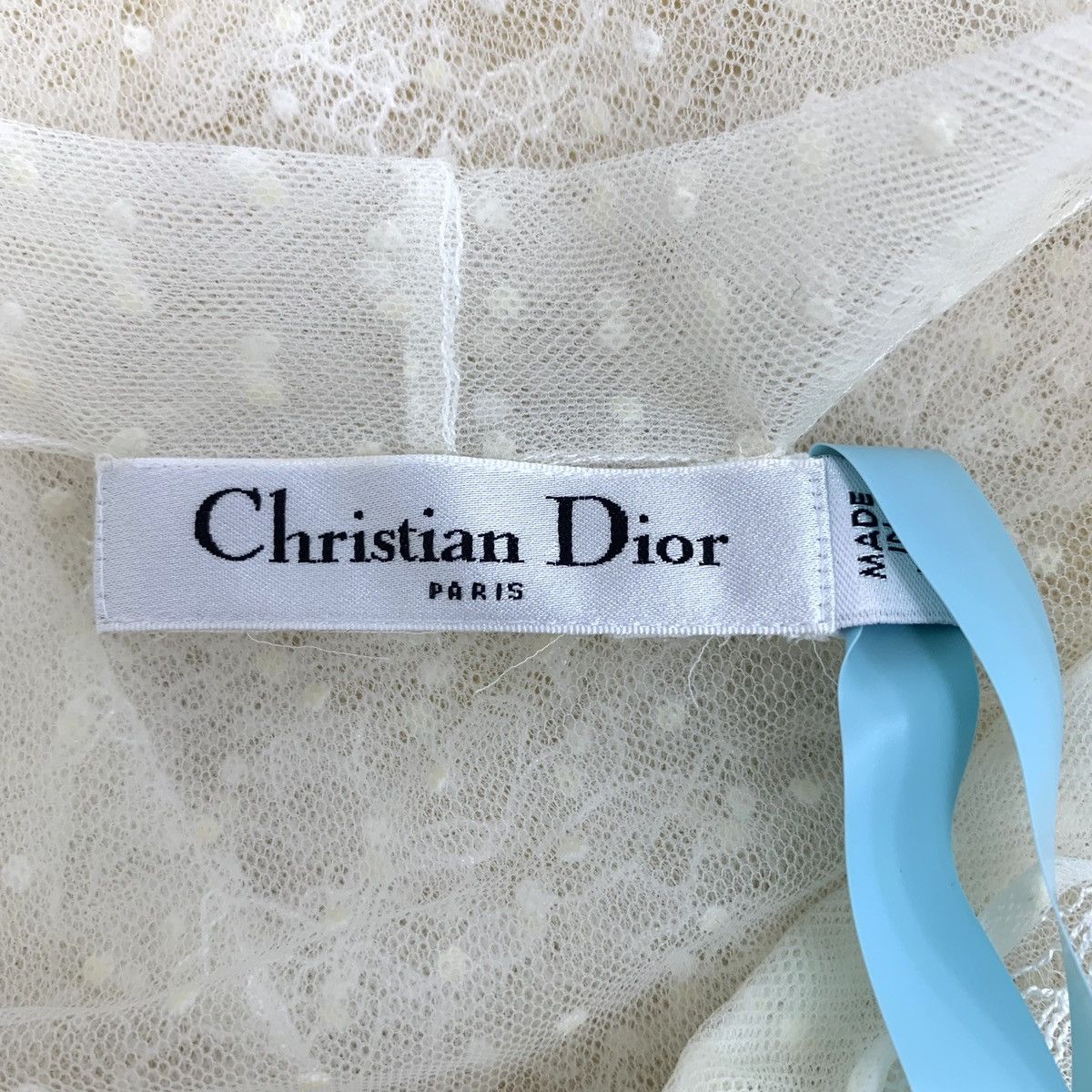 Dior Dior White Mulberry Silk Lace Tie Bow Lace Blouse Size XS / US 0-2 / IT 36-38 - 7 Thumbnail