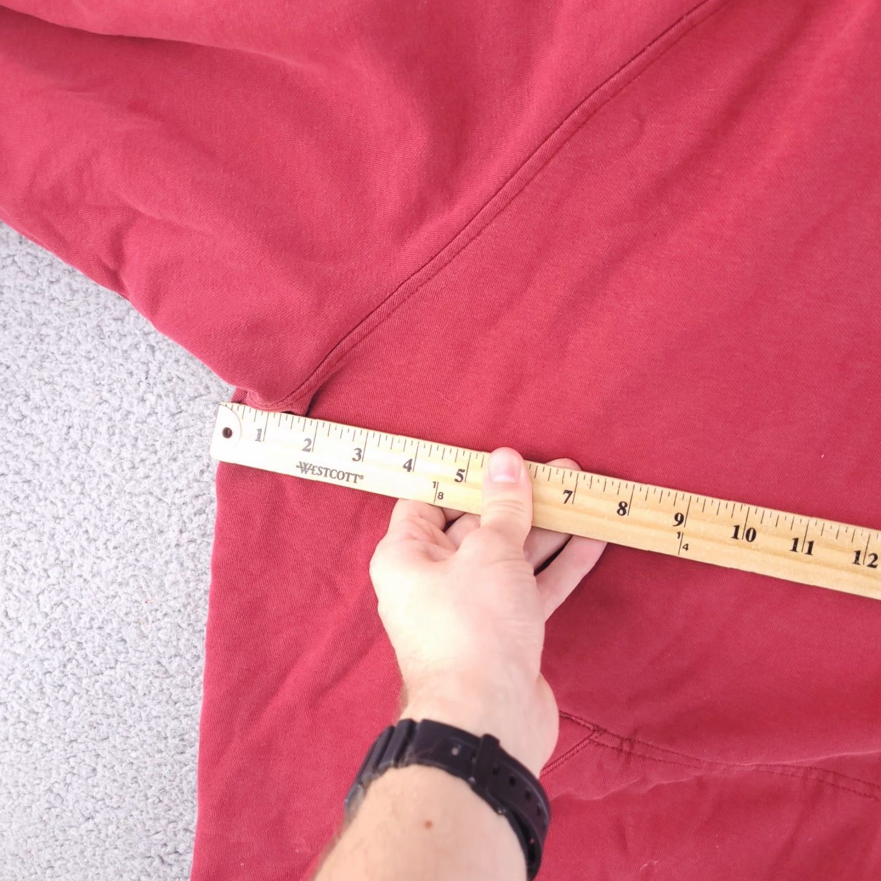 Nike Nike Hoodie Mens XL Red Pullover Sweatshirt, Solid, Long Sleeve, Faded/Lived-In, 90s? Size US XL / EU 56 / 4 - 5 Thumbnail
