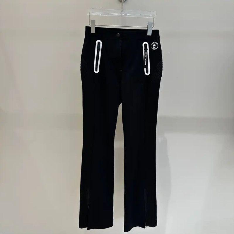Louis Vuitton Louis Vuitton Black Nylon Logo Casual Pants 0089 Size 22" - 1 Thumbnail