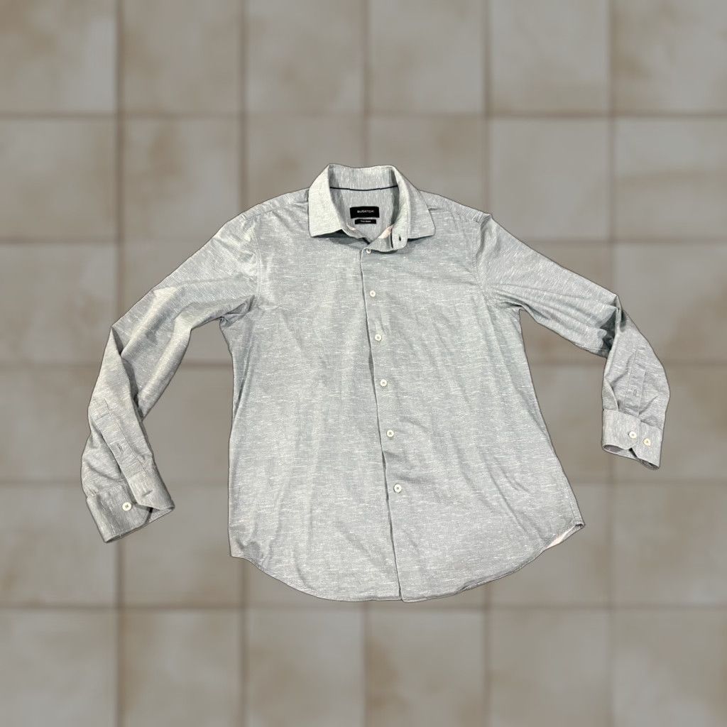BUGATCHI BUGATCHI Button-Up Shirt Mens L Green 8 Way Stretch Casual Shirt Size US L / EU 52-54 / 3 - 1 Thumbnail