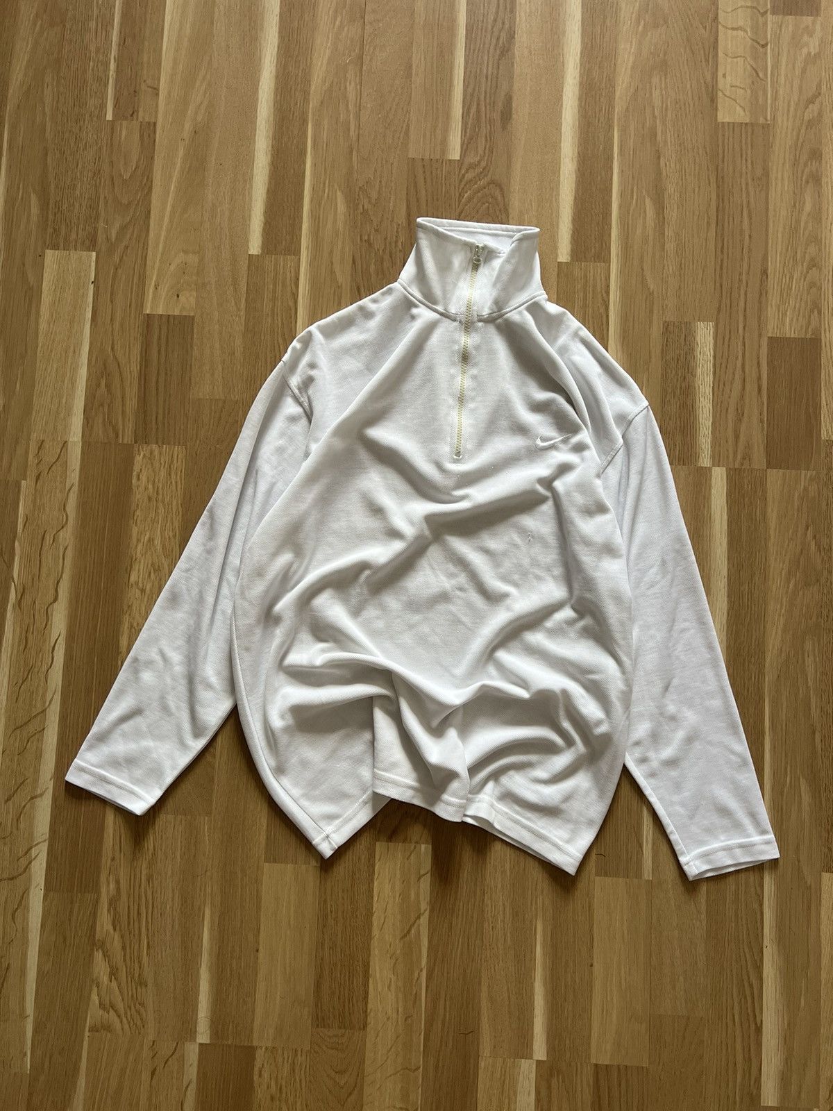 Nike × Vintage Nike vintage drill zip sweatshirt 1/3 zip white 00s Size US L / EU 52-54 / 3 - 1 Thumbnail