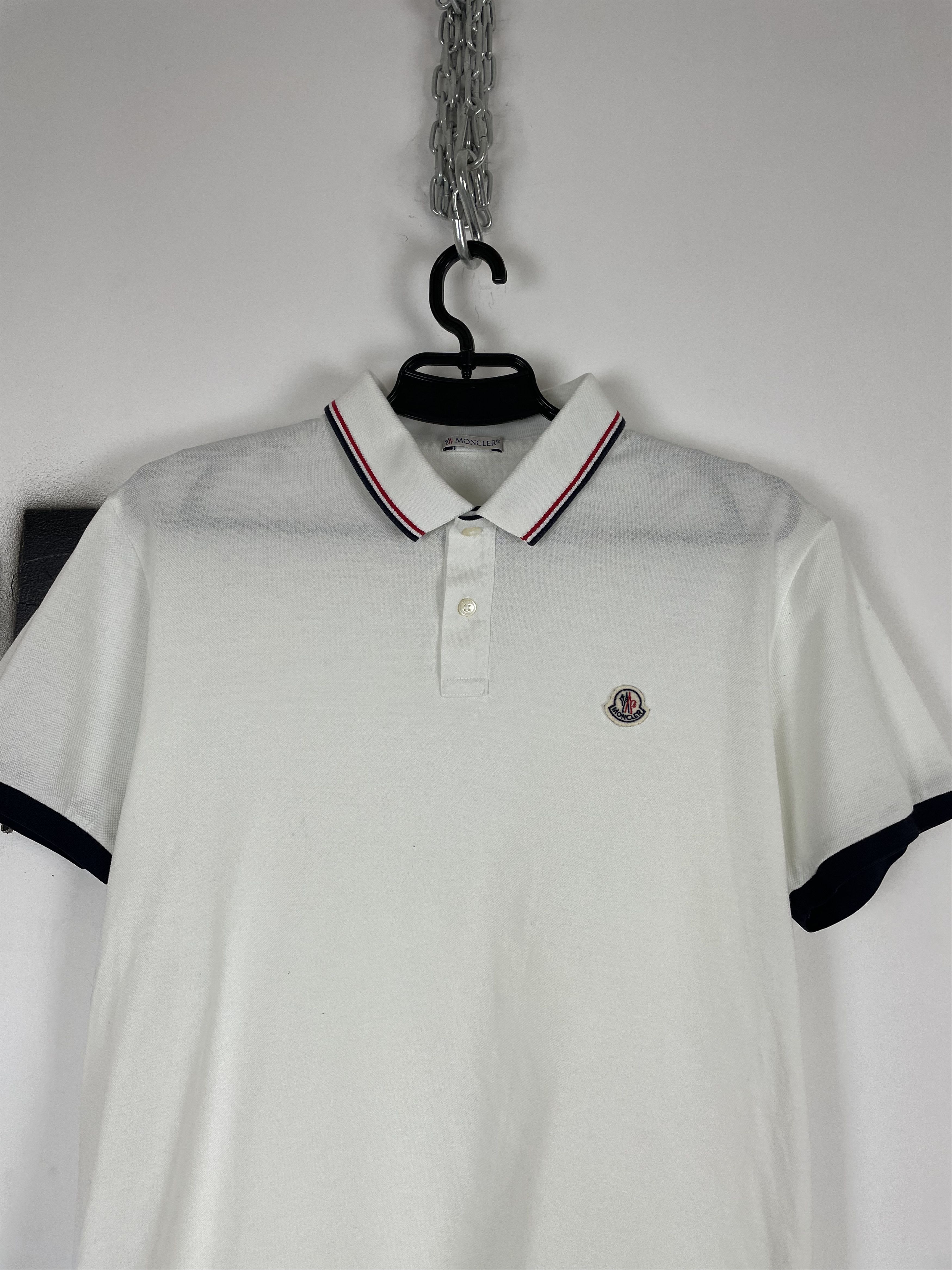 Moncler Polo Maglia Manica Corta White Size XL