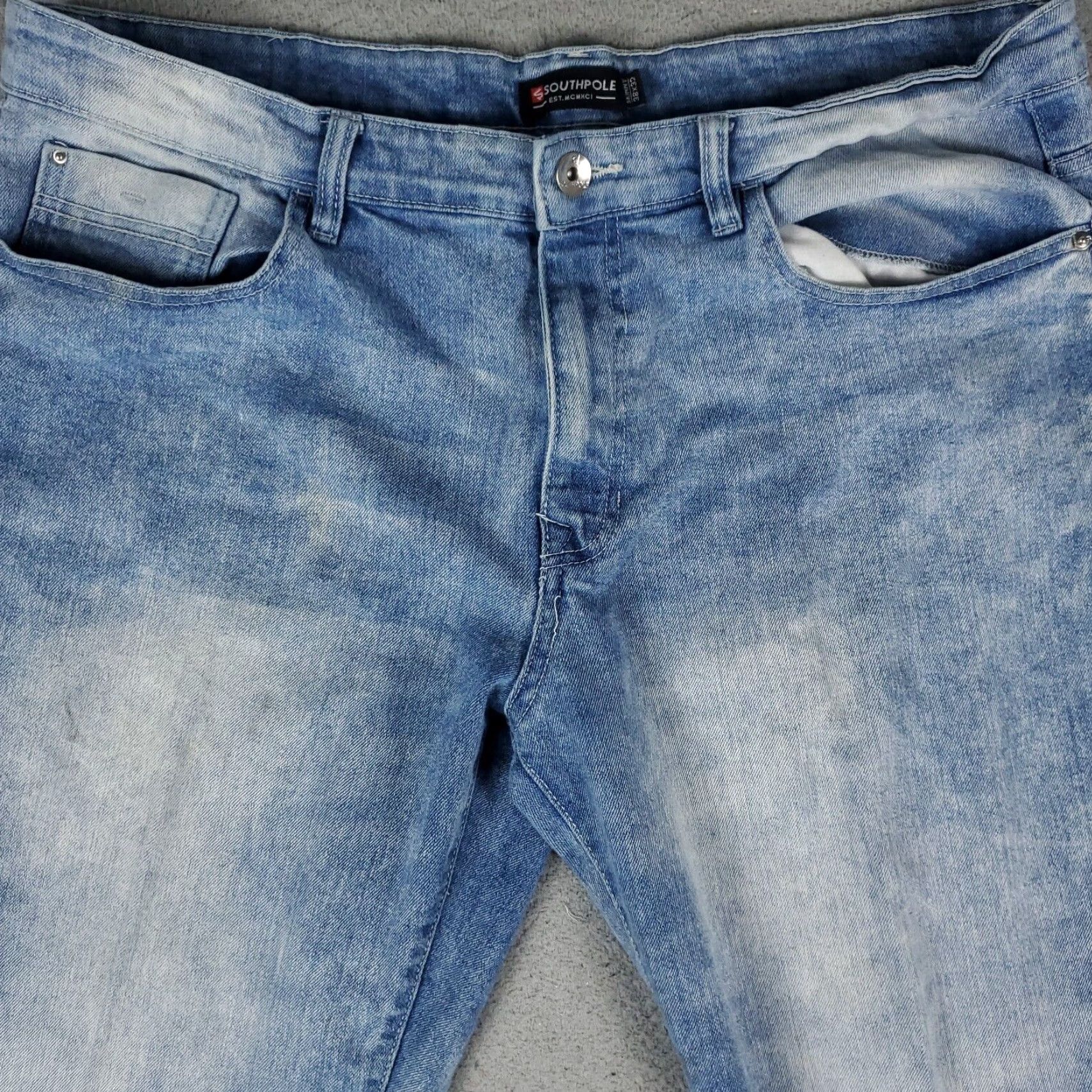 Southpole VINTAGE Southpole Mens Jeans Size 38x32 Straight Fit Blue Denim Pockets American Classic Size US 38 / EU 54 - 2 Thumbnail