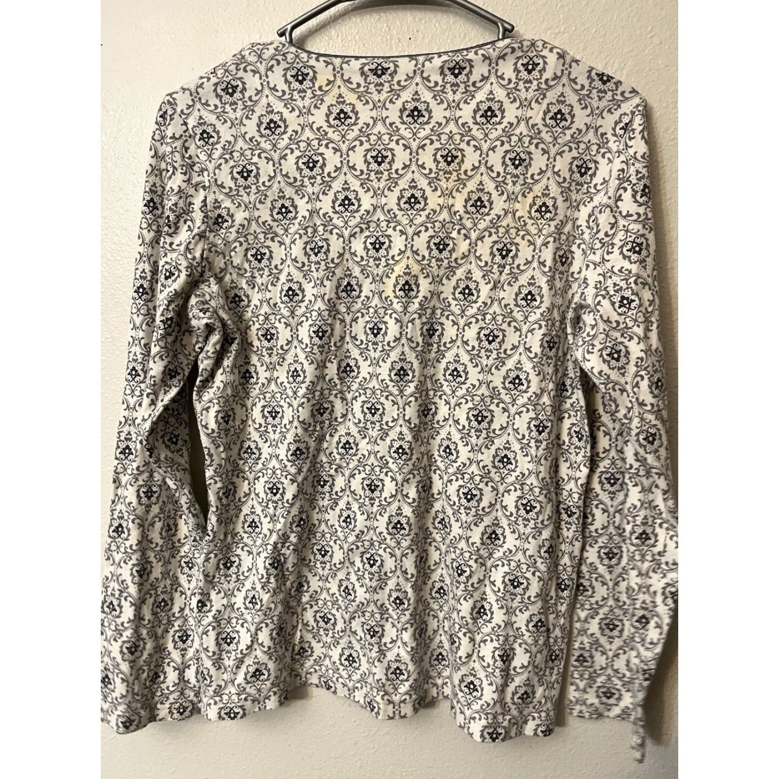 Croft & Barrow Croft & Barrow Pajama Top Womens S Plaid Button Front Collared Long Sleeve Multicolor 100% Cotton Sleep Shirt Size S / US 4 / IT 40 - 2 Thumbnail