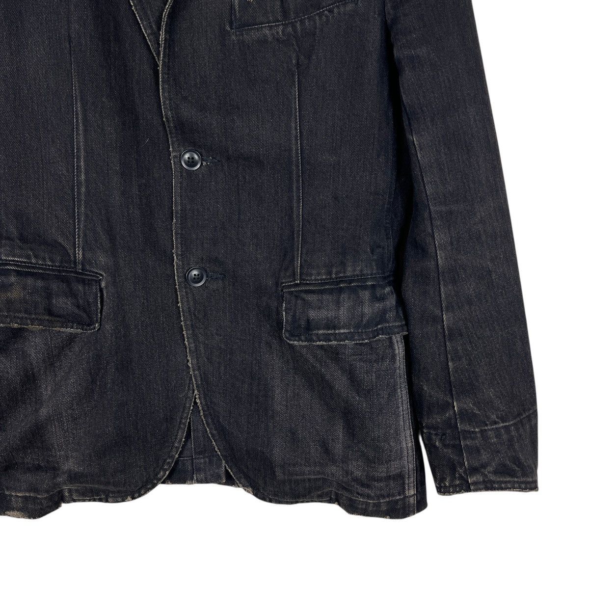 Japanese Brand 🔥 Trans Continents Black Dyed Denim Blazer Jacket Size US S / EU 44-46 / 1 - 5 Thumbnail