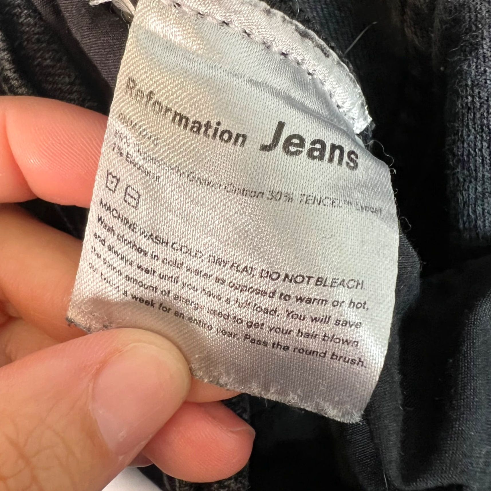 Reformation Reformation Jeans Skinny Womens 30 Black High-Waist Denim Cotton Blend Jeans Size 30" / US 8 / IT 44 - 6 Thumbnail
