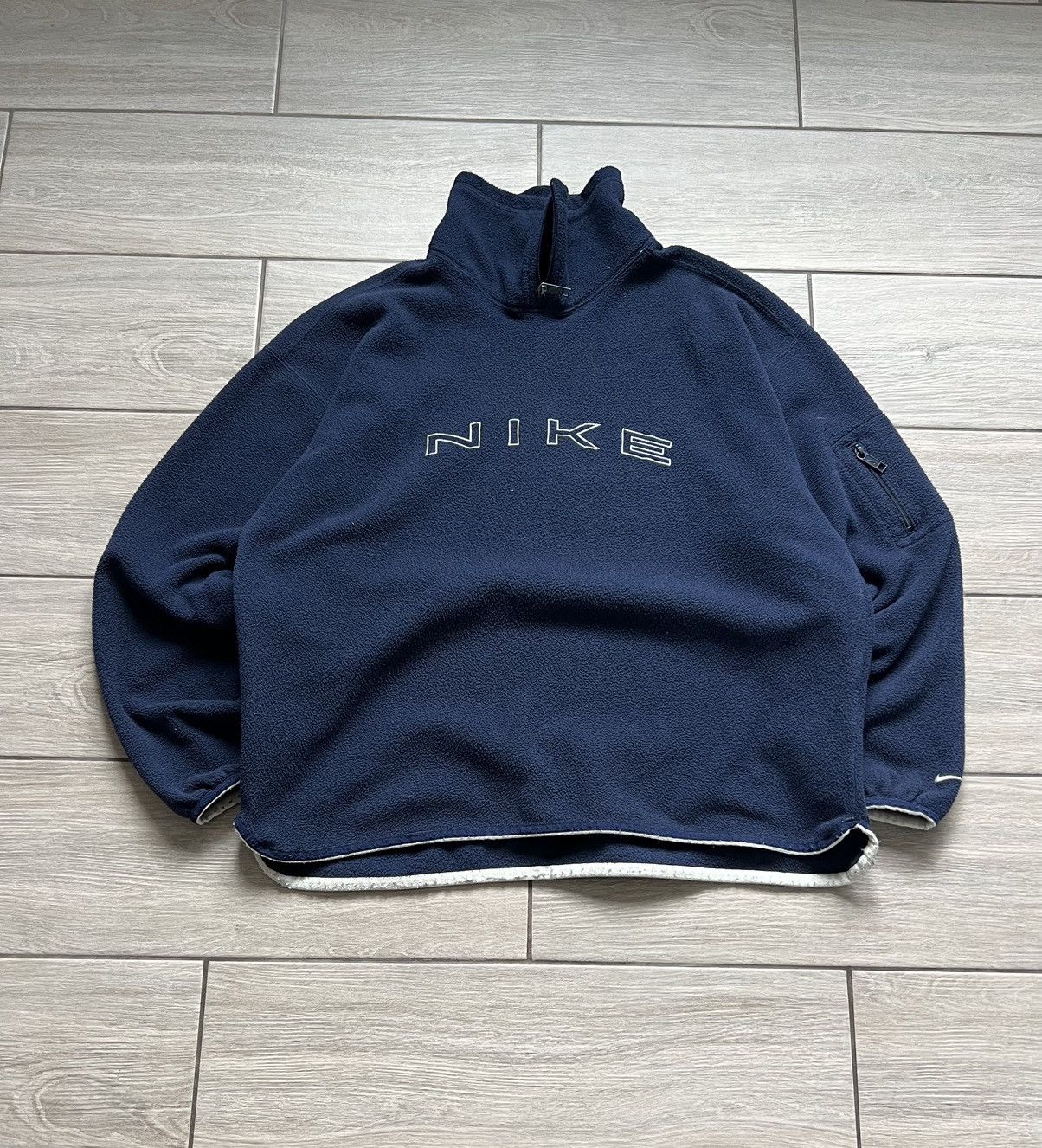 Nike × Vintage Vintage 90 NIKE FLEECE VINTAGE CENTER LOGO HOODIE 00’s Size US L / EU 52-54 / 3 - 2 Thumbnail