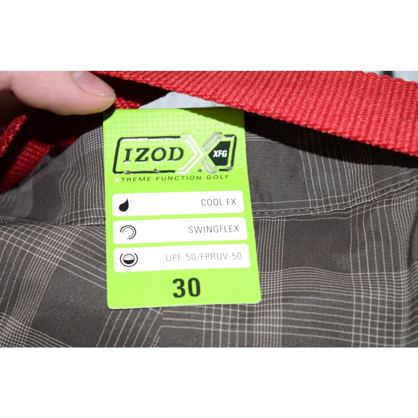 Izod IZOD Men's Cool FX Swing Flex Golf Shorts Plaid Beige Athletic Size 30 UPF 50 with Belt Size US 30 / EU 46 - 7 Thumbnail