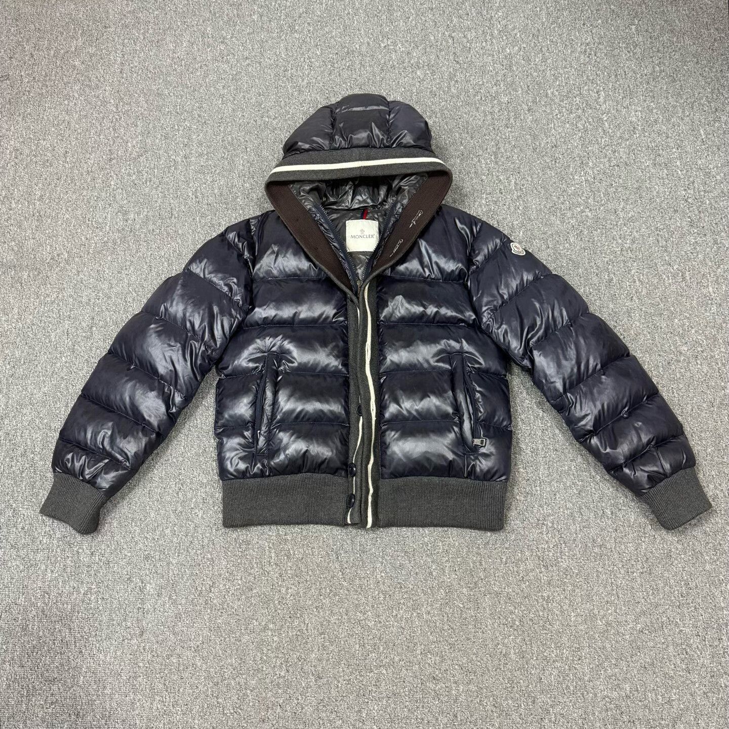 Moncler dark blue shiny puffer jacket by Moncler Size US M / EU 48-50 / 2 - 1 Thumbnail