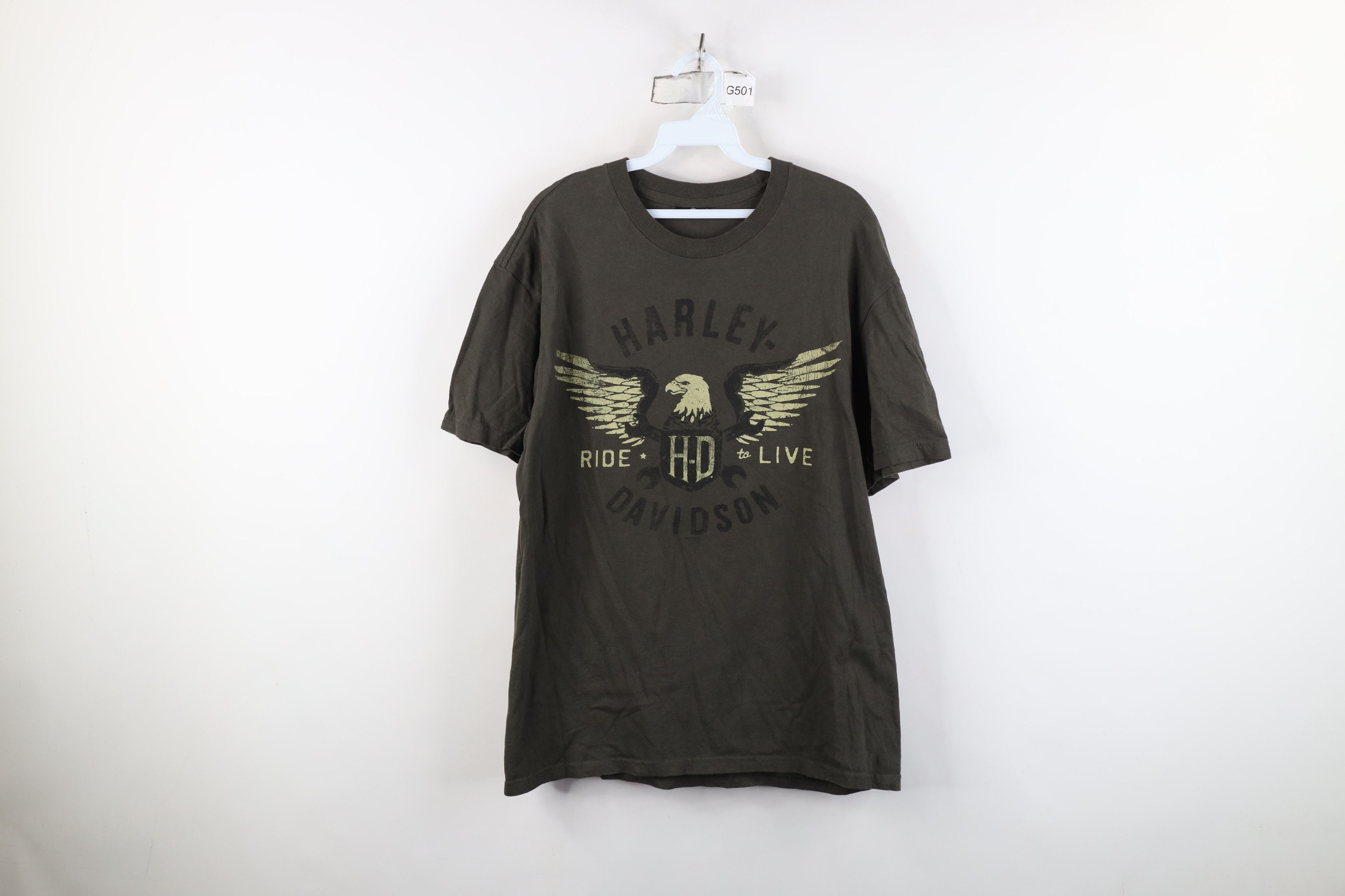 Harley Davidson Y2K Harley Davidson Spell Eagle Short Sleeve T-Shirt Green Size US L / EU 52-54 / 3 - 1 Thumbnail