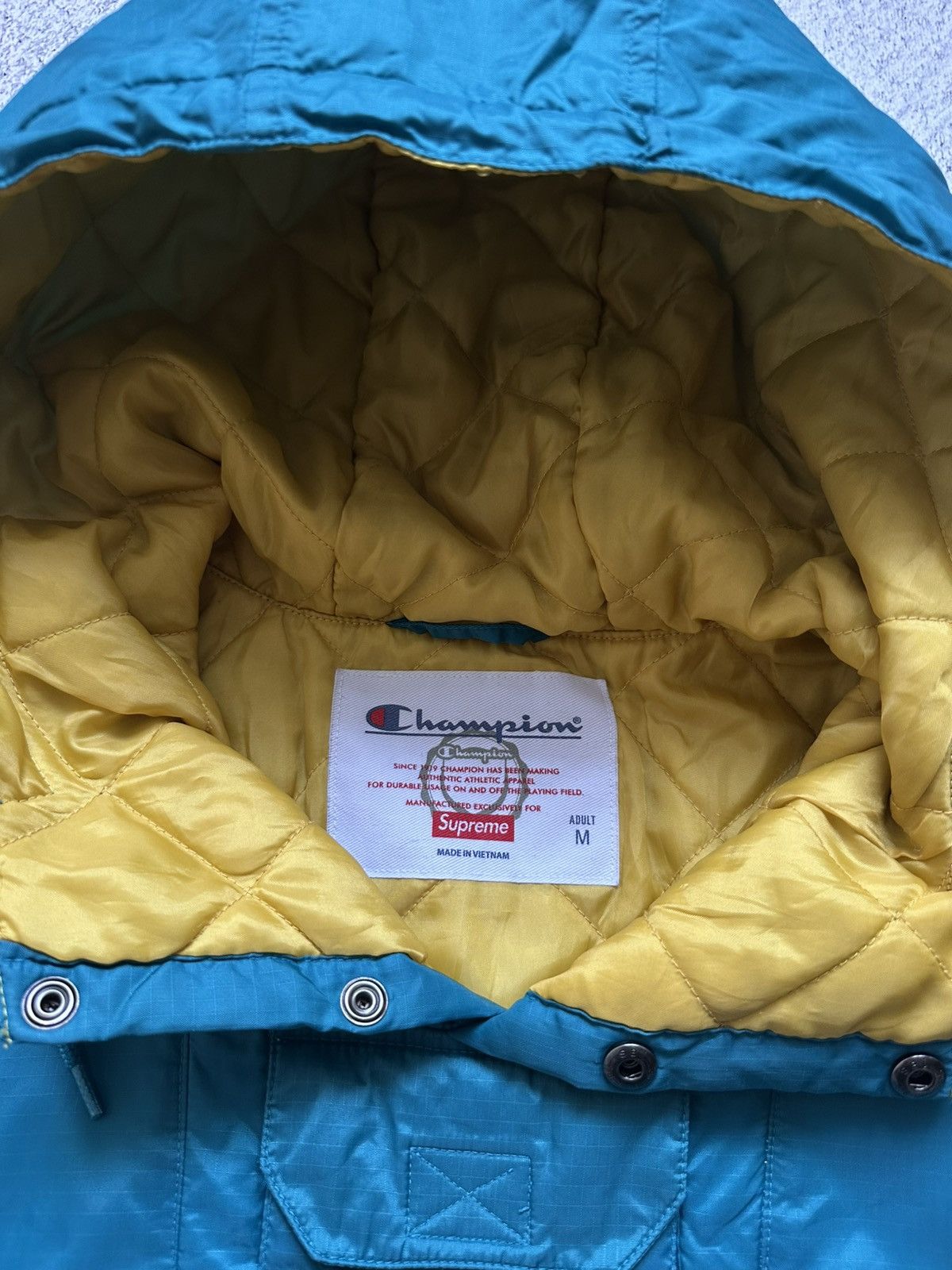 Champion × Supreme SS/18 SUPREME x CHAMPION PULLOVER PARKA JACKET TEAL SIZE M Size US M / EU 48-50 / 2 - 13 Thumbnail