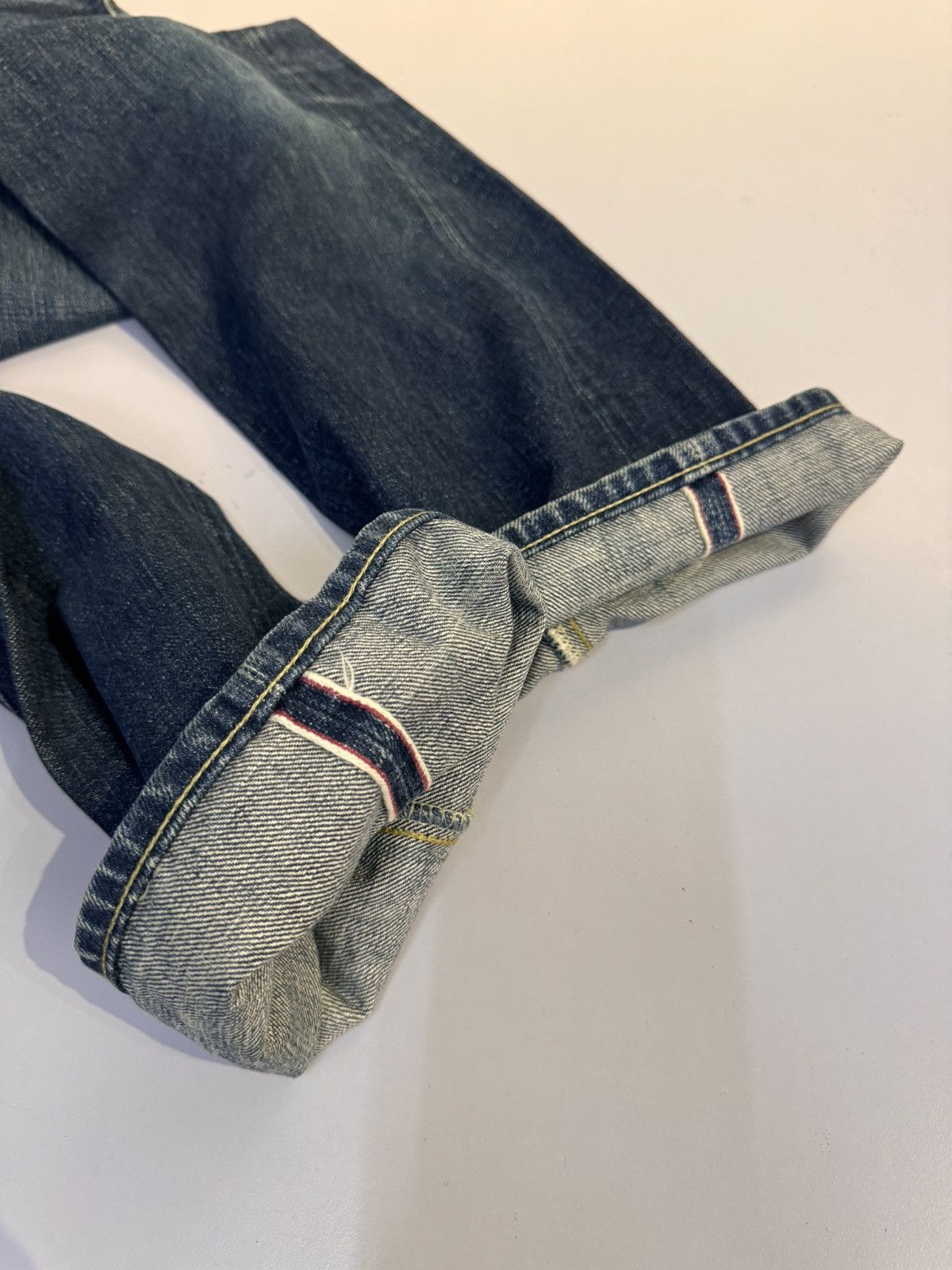 Japanese Brand × Kaihara Denim Tabloid News Selvedge Leather Cow Jeans Japan 32 Inches Size US 32 / EU 48 - 4 Thumbnail