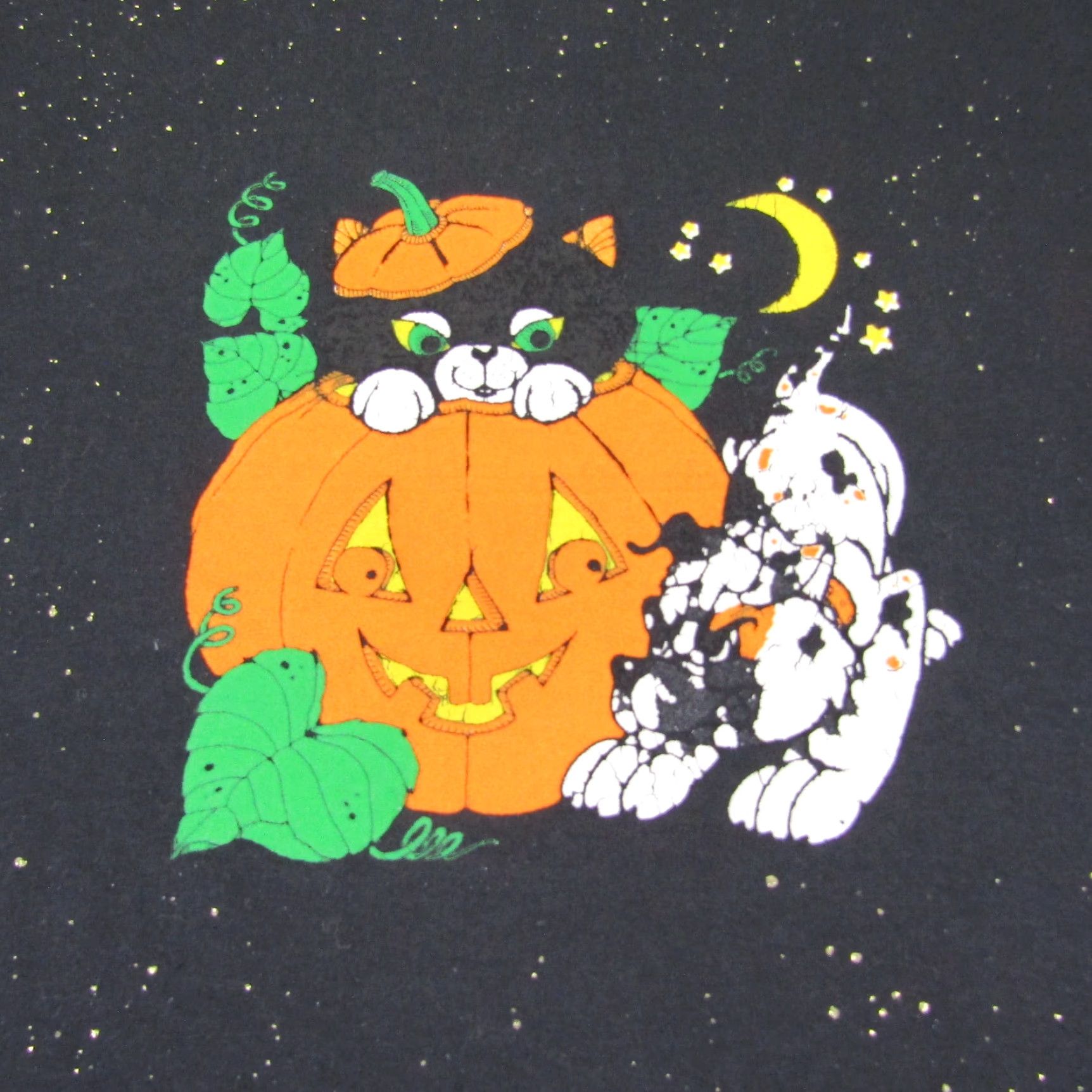 Hanes VINTAGE Hanes Halloween Shirt Mens XL Black Cat Pumpkin 90s Graphic Print Short Sleeve T-Shirt Crew Neck Size US XL / EU 56 / 4 - 3 Thumbnail