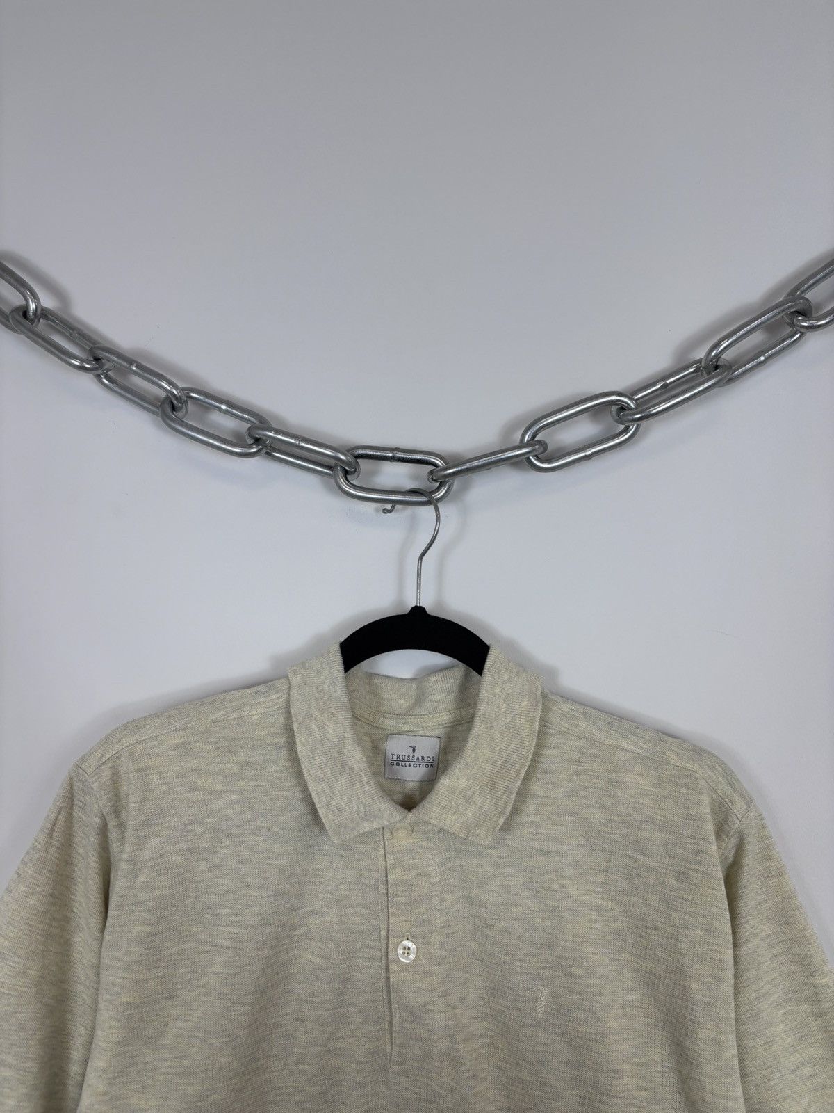 Trussardi Trussardi Collection Vintage Men’s Sand Beige Polo Shirt Size US L / EU 52-54 / 3 - 3 Thumbnail