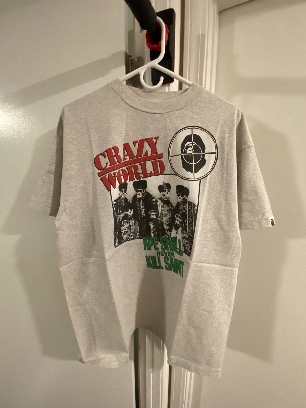 Bape X Saint Michael Speech Tee Grey