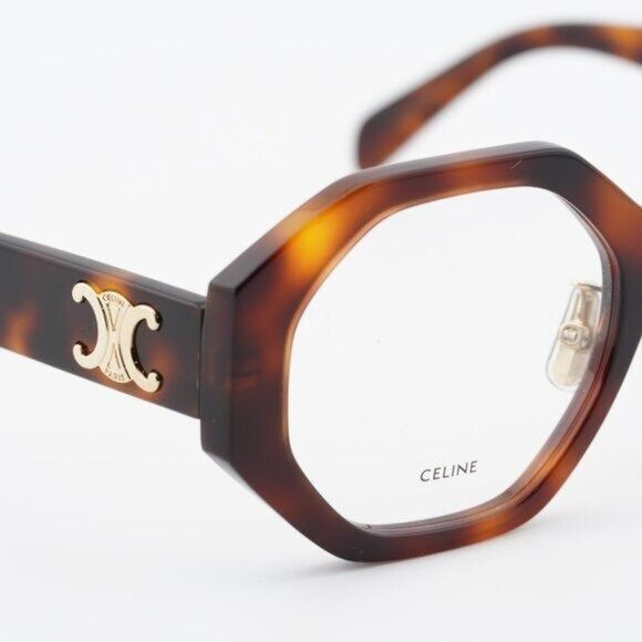Celine Celine CL50161F 053 Eyeglasses Havana 52mm Square Frame Size ONE SIZE - 6 Thumbnail