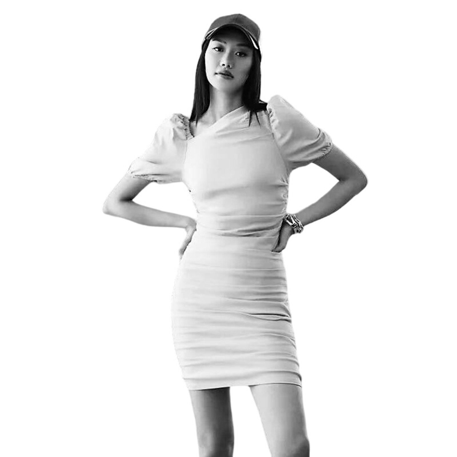 Anthropologie New Anthropologie Maeve Slim Puff-Sleeve Ruched Dress $148 Size XL / US 12-14 / IT 48-50 - 1 Thumbnail