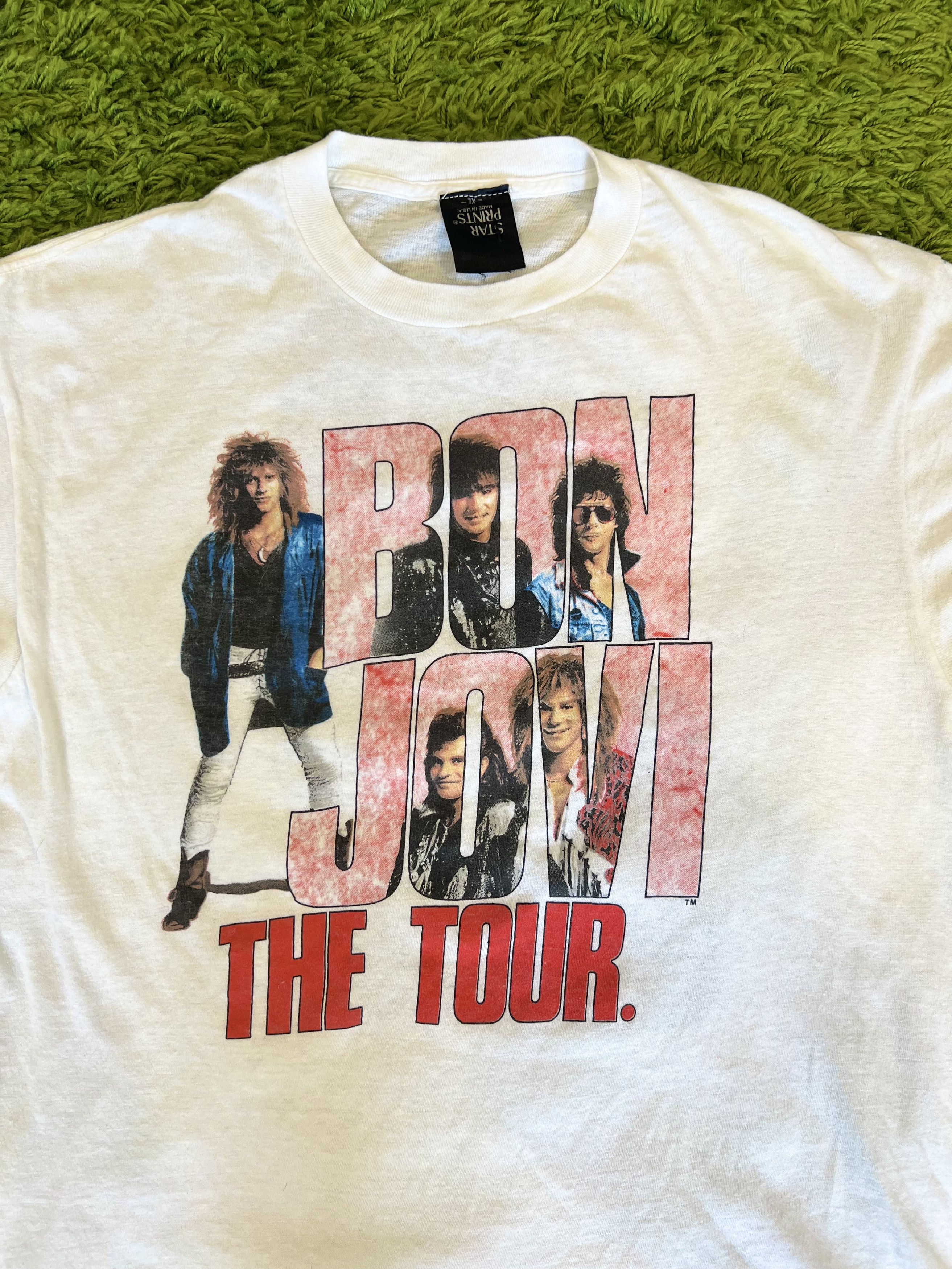 Band Tees × Vintage VTG 1987 Bon Jovi The Tour Double Sided Band T-Shirt Size US L / EU 52-54 / 3 - 3 Thumbnail