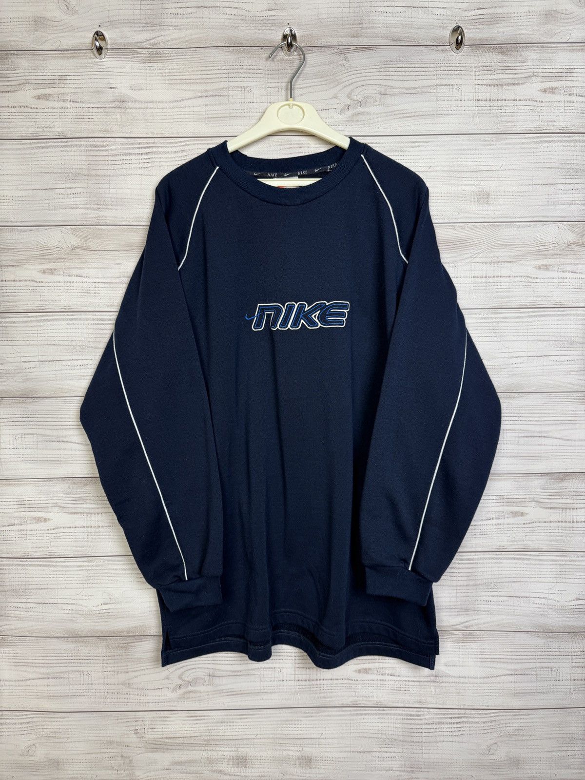 Vintage Nike Vintage Hoodie Big Logo Boxy Japanes Size US XXL / EU 58 / 5 - 1 Thumbnail