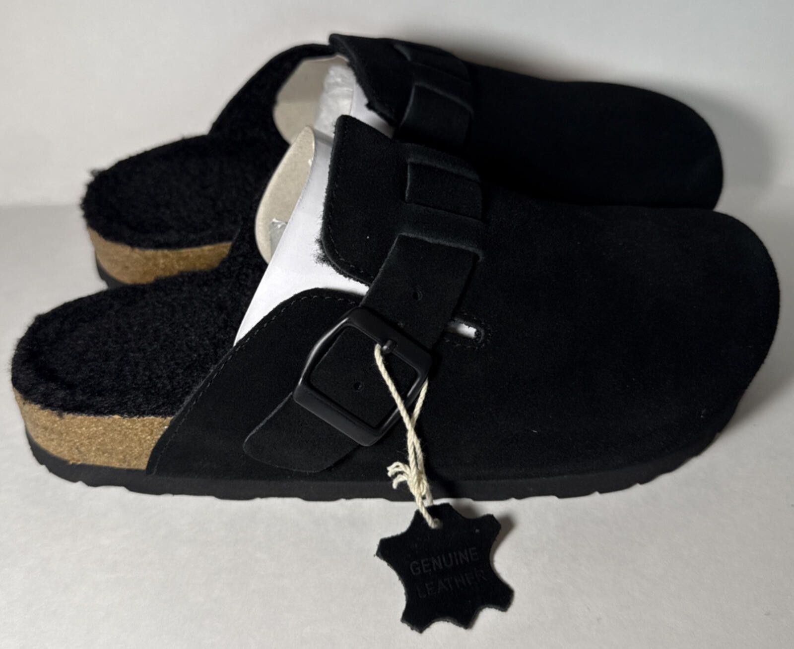 Other Cushionaire Hana-Fur Lined Suede Cork Clogs Black Size 6.5M Size US 6.5 / IT 36.5 - 1 Thumbnail