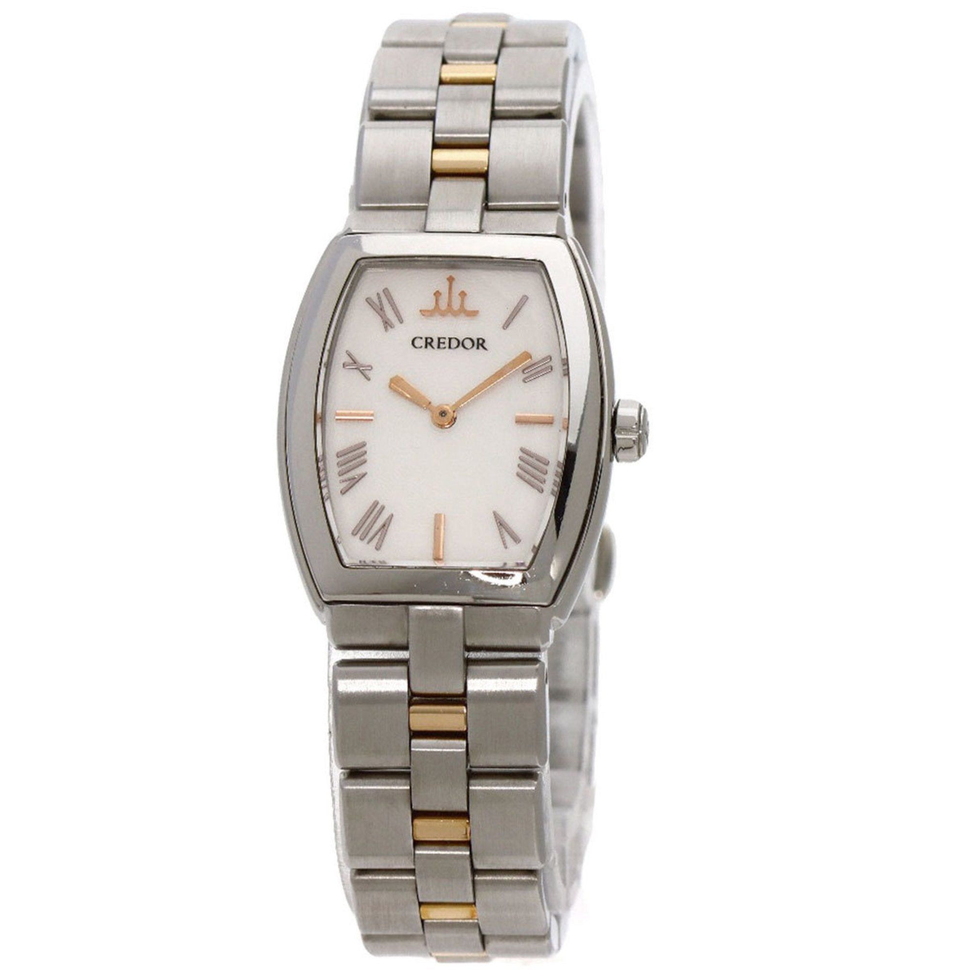 image of Seiko 5A70-0Ae0 Credor Signo Aqua Watch Stainless Steel/ss Ladies, Women's