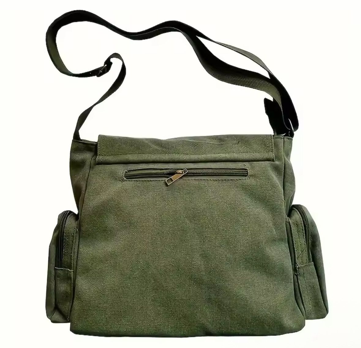 Other Vintage Green Canvas Messenger Bag Tote Shoulder Handbag Size ONE SIZE - 2 Thumbnail