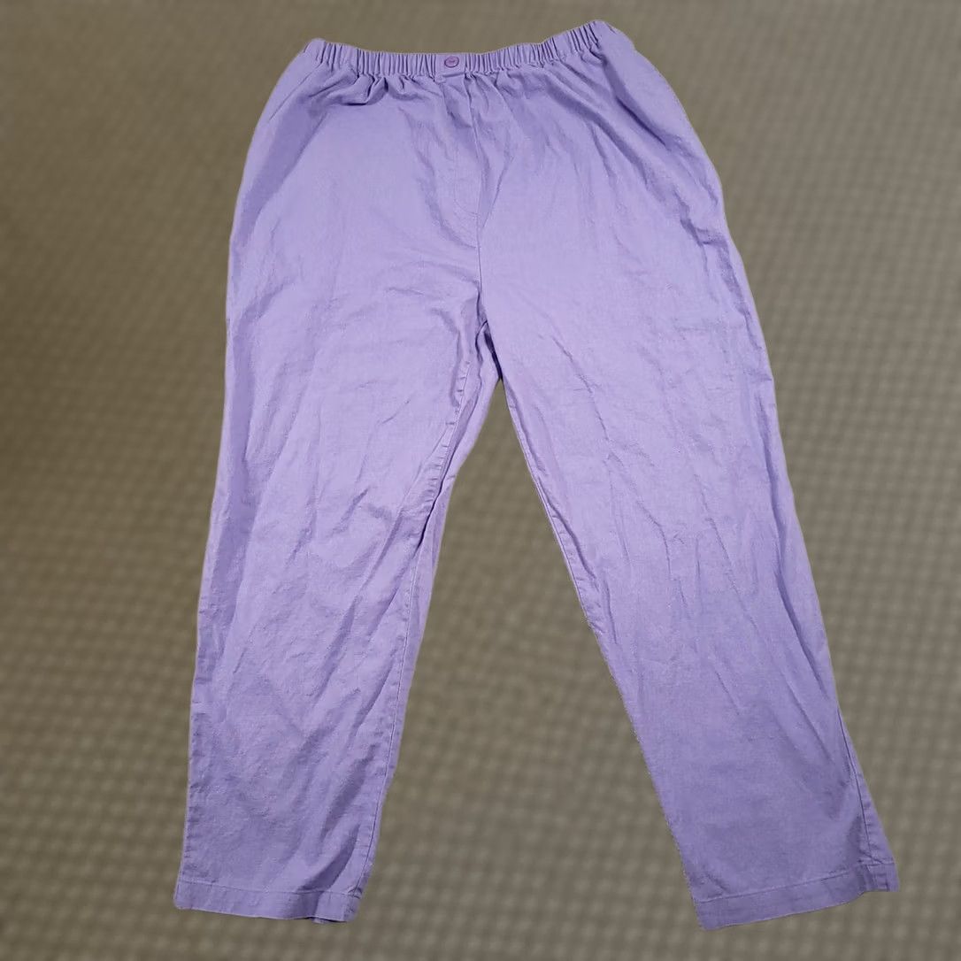 Vintage VINTAGE Premier International Pull-On Pants Women's 20W Blue Cottagecore Linen Blend Pants Women Plus 20W Blue Cottagecore Linen Blend Size 42" / US 20 - 1 Thumbnail