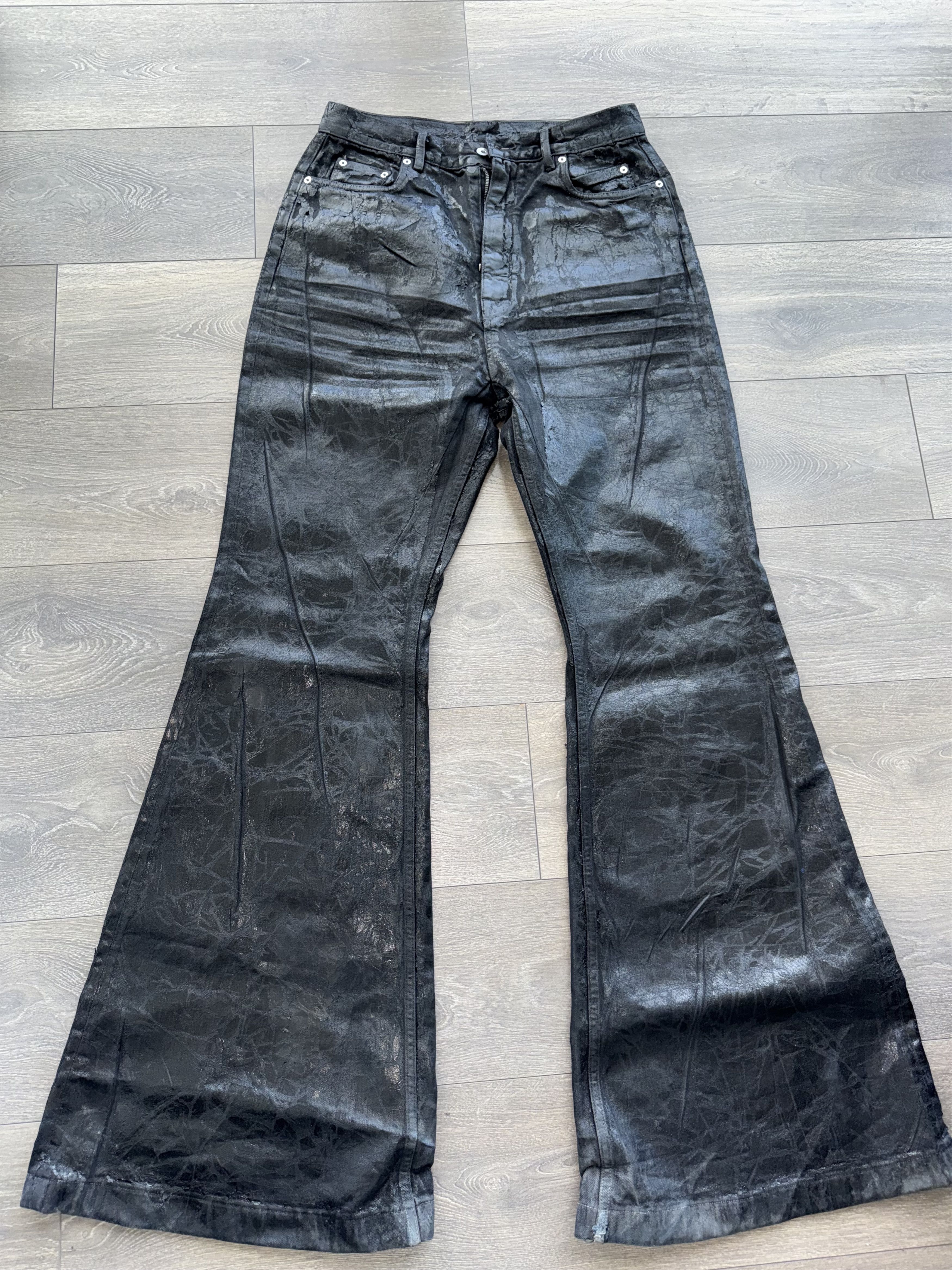 【RICK OWENS DRKSHDW】BOLAN BOOTCUT WAX Buy Rick Owens DRKSHDW Bolan Bootcut Jeans 'Black Wax