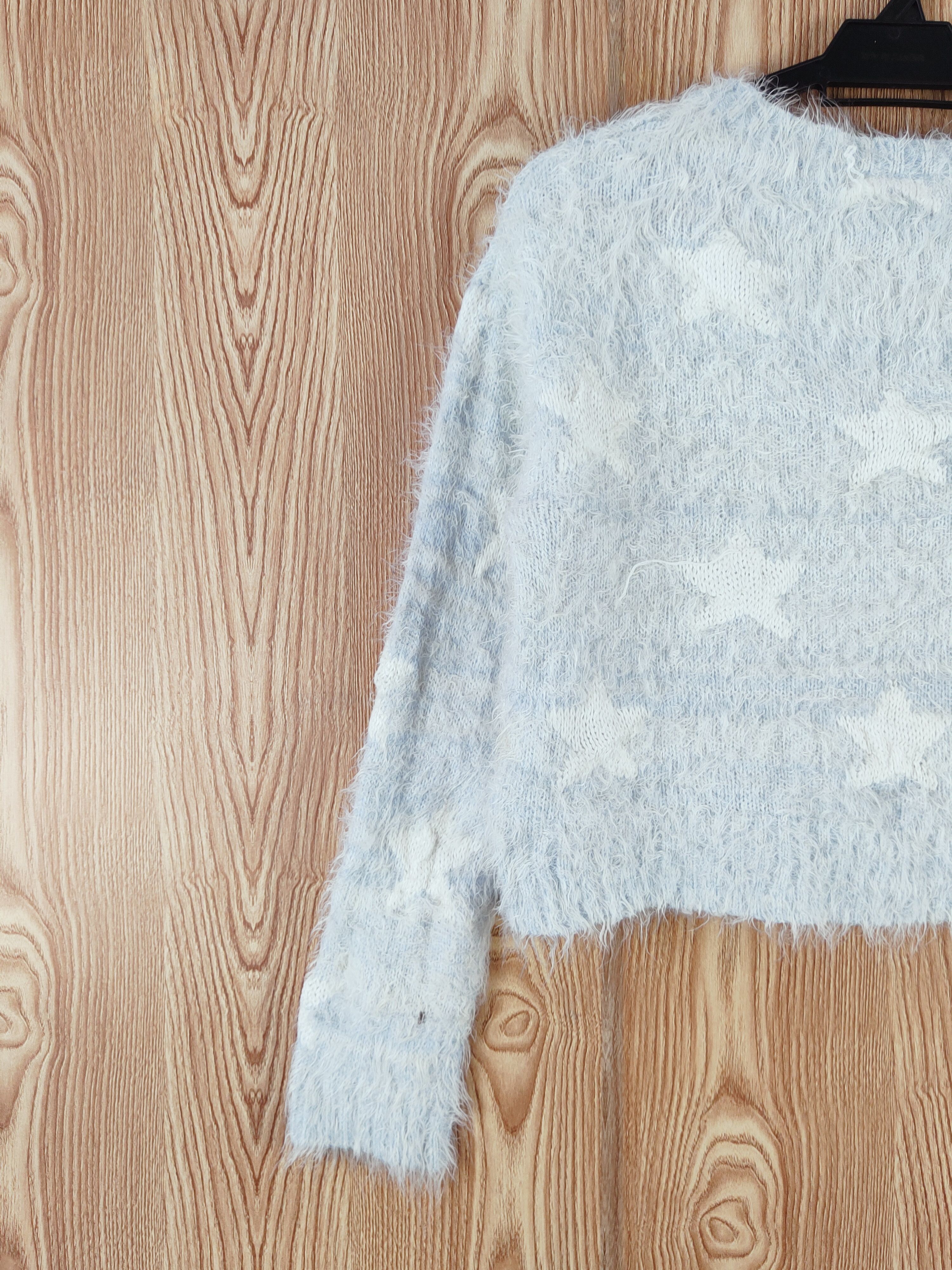 Japanese Brand × Vintage Sorridere Blue White Fur Mohair Knitwear Size M / US 6-8 / IT 42-44 - 8 Thumbnail