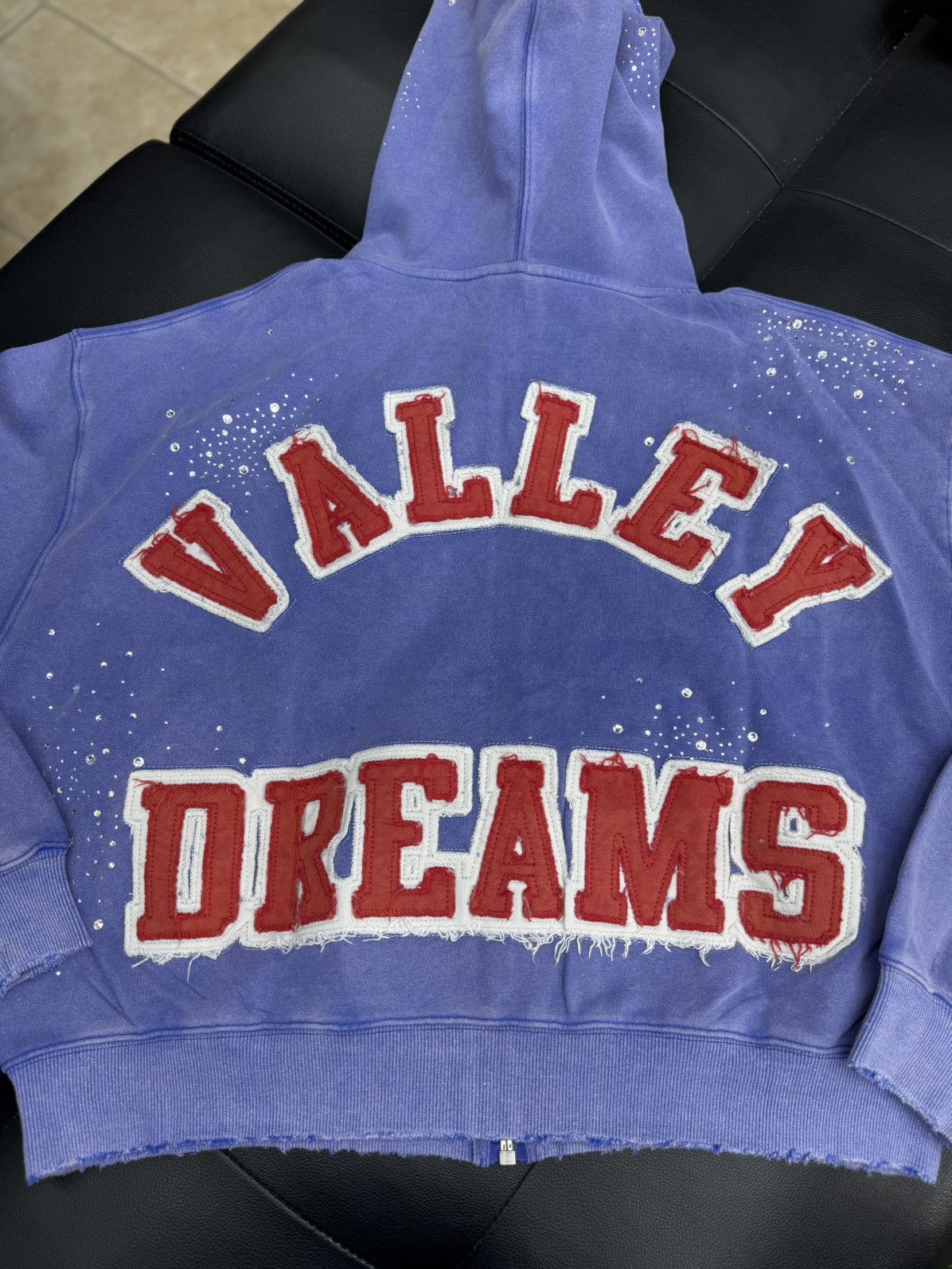 Vale Valley Hoodie Stone Zip Up Blue Crystals Size Large (NEW) Size US L / EU 52-54 / 3 - 8 Thumbnail