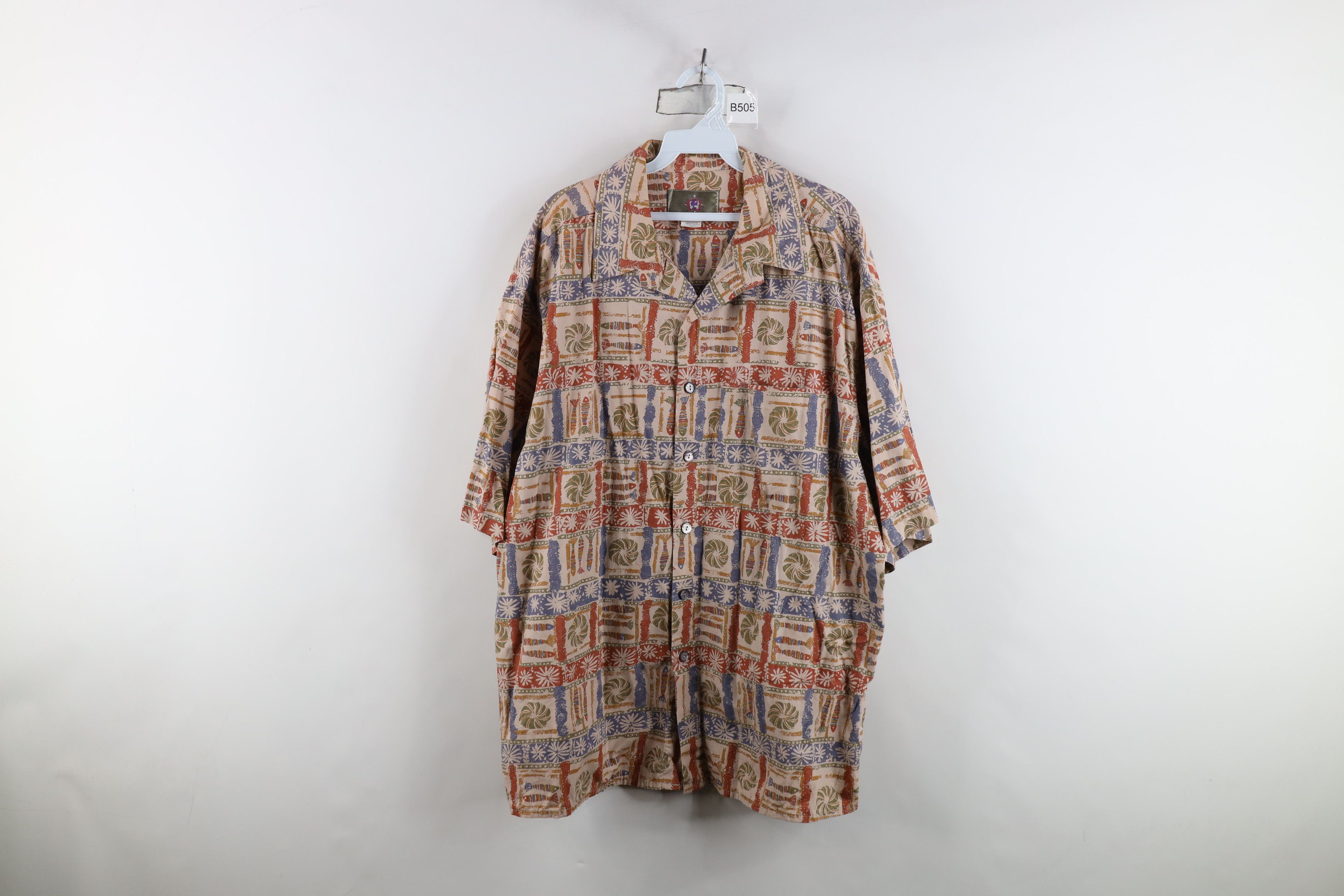 Vintage Vintage 90s Streetwear Fish Camp Collar Button Shirt USA Size US XL / EU 56 / 4 - 1 Thumbnail