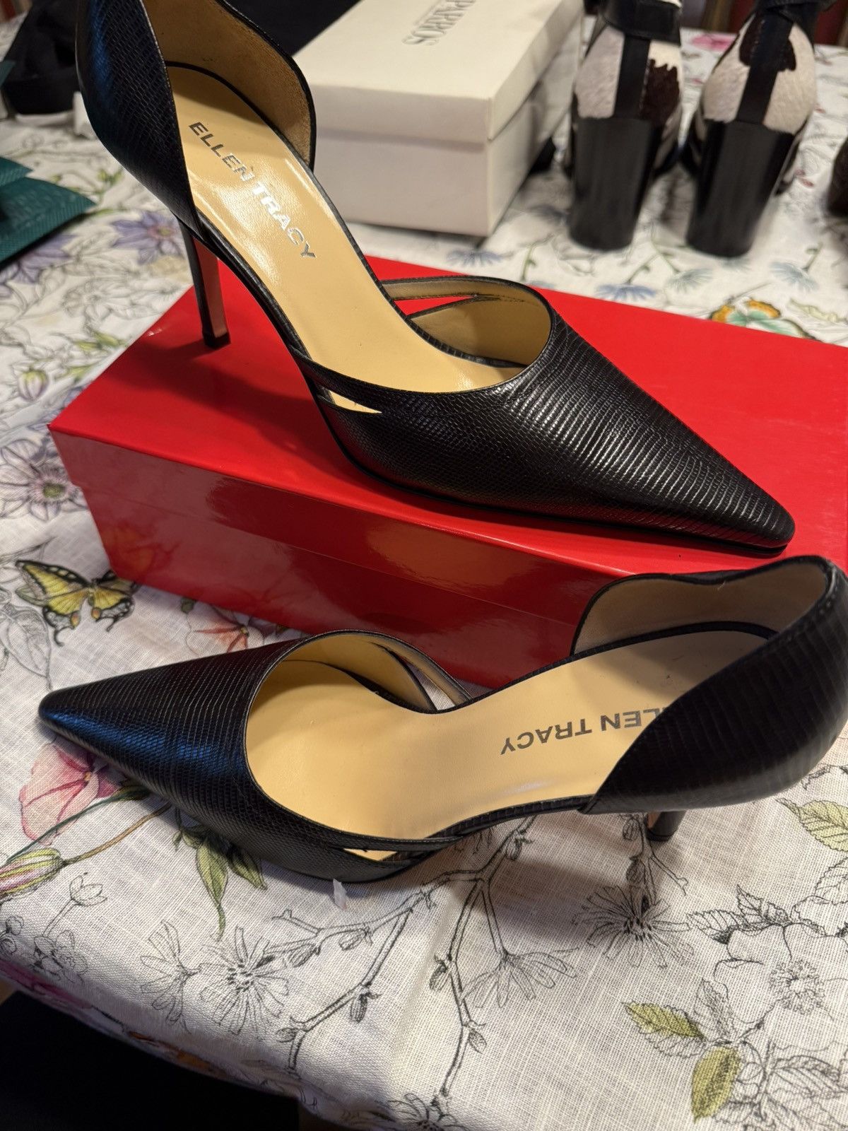 Ellen Tracy Ellen Tracy Black Lizard embossed leather Pump Size US 10 / IT 40 - 2 Thumbnail
