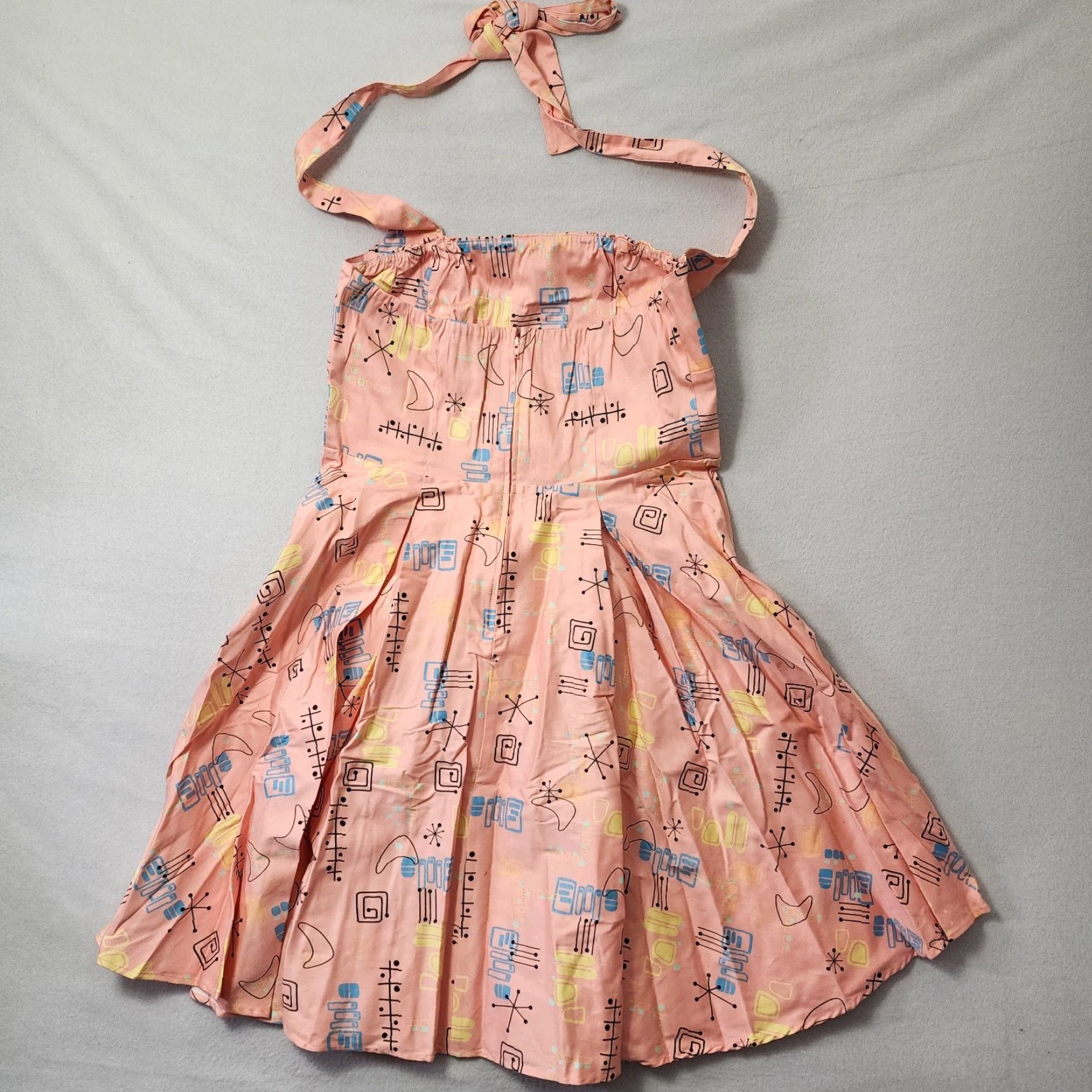 Atomic Pinup Couture Atomic Dress Fit & Flare 50s Retro Halter Rockabilly Vanity 2XL Pink Womens Dress Knee Length Size XXL / US 16-18 / IT 52-54 - 2 Thumbnail