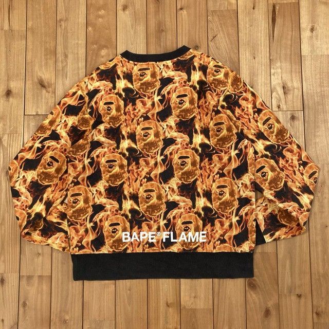 Bape BAPE FLAME Sweat Shirt a bathing ape Fire Size US M / EU 48-50 / 2 - 2 Thumbnail