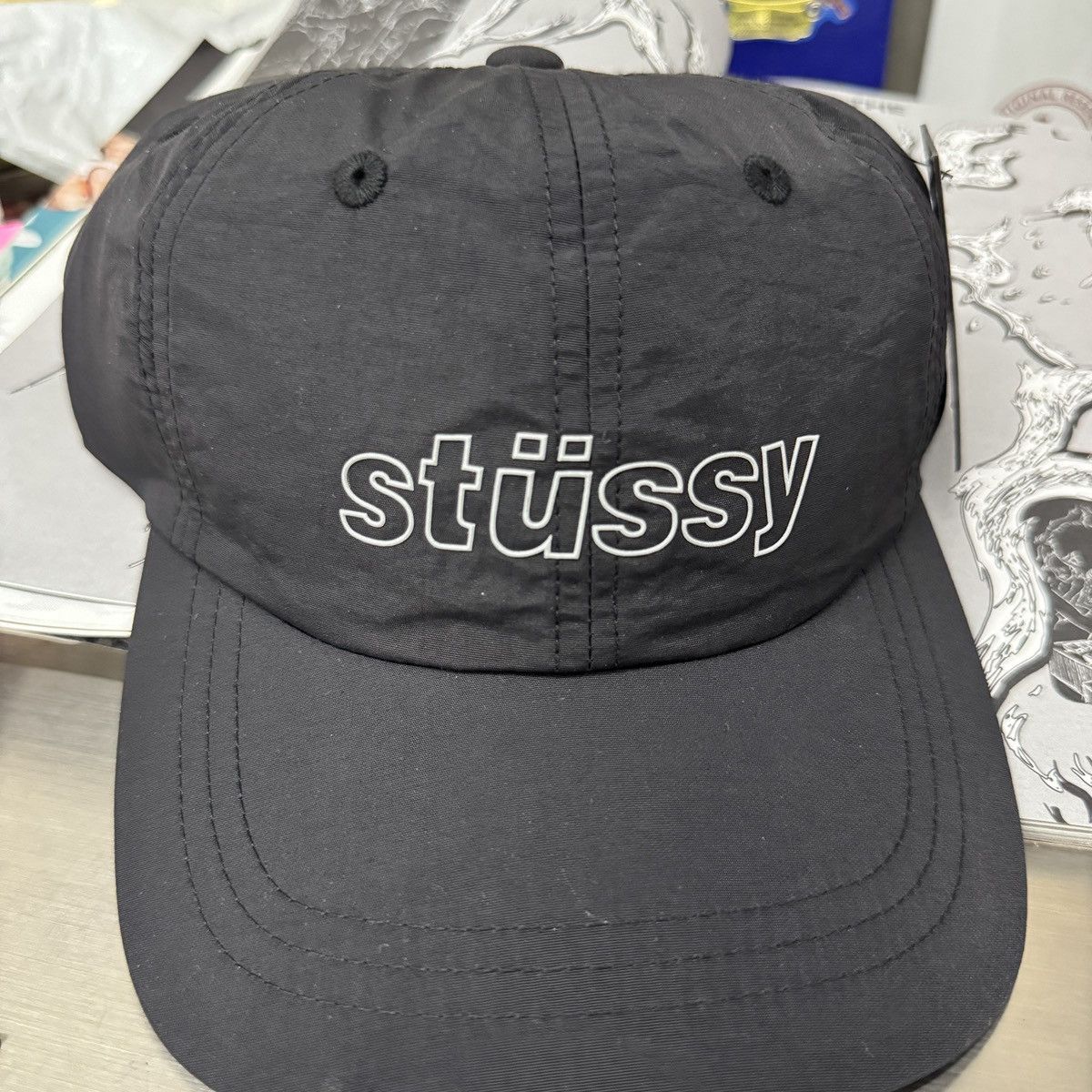 Stussy STUSSY NYLON REFLECTIVE CAP - BLACK Size ONE SIZE - 4 Thumbnail
