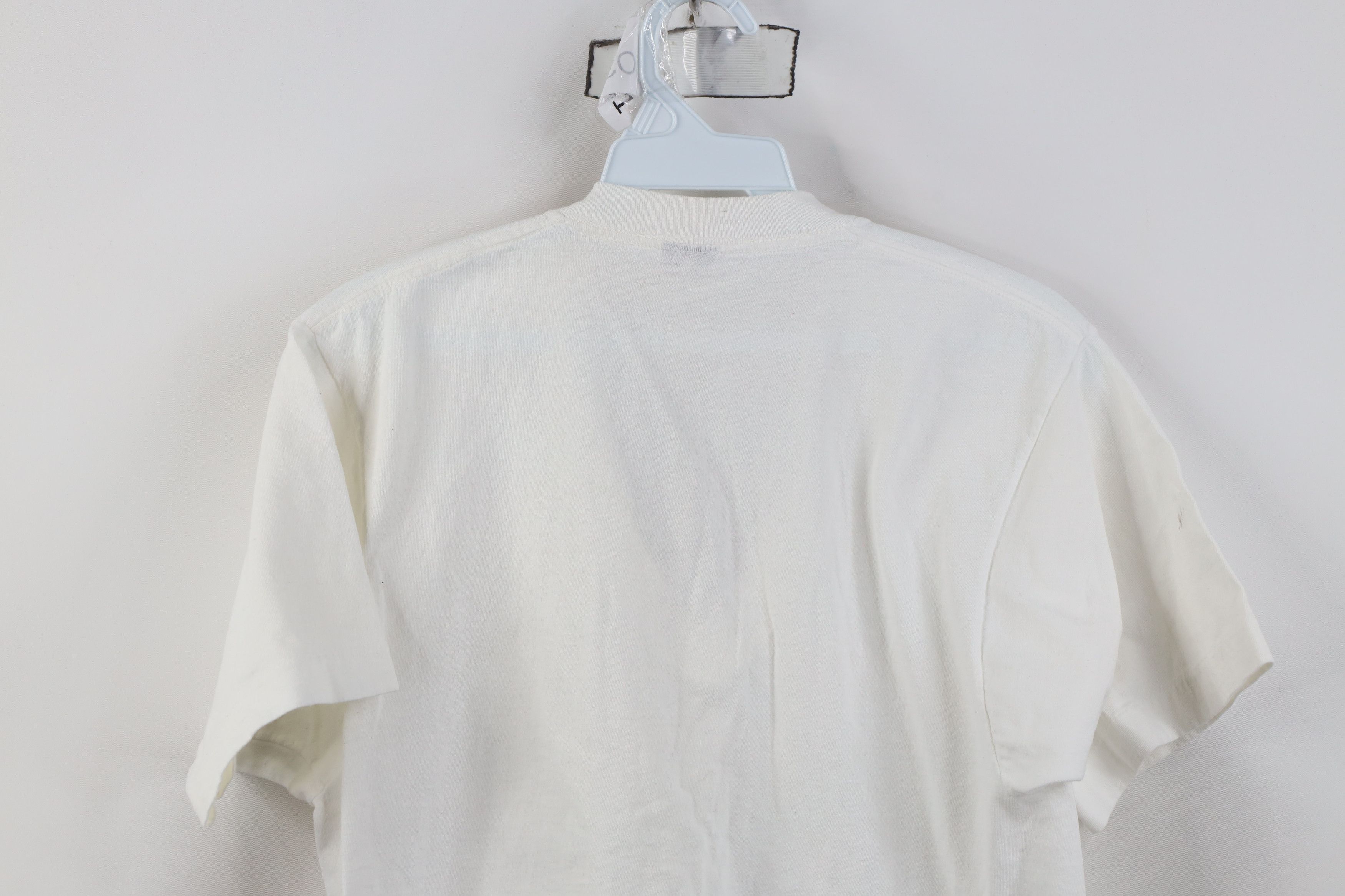Vintage Vintage 80s 90s Streetwear Cotton V-Neck T-Shirt White USA Size US L / EU 52-54 / 3 - 11 Thumbnail