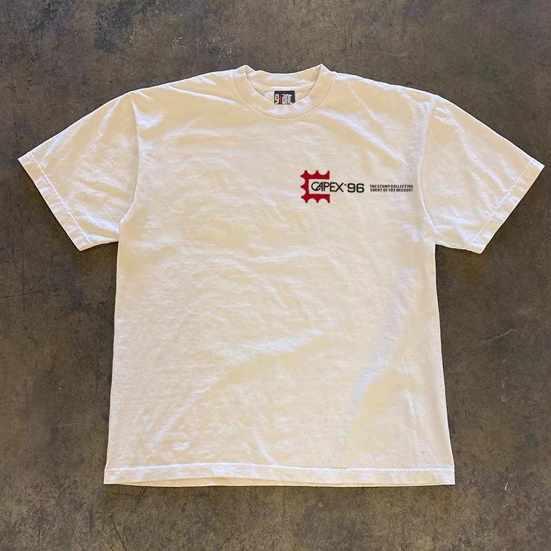 Japanese Brand × Vintage White street washed stamp pattern loose t-shirt Size US M / EU 48-50 / 2 - 2 Thumbnail