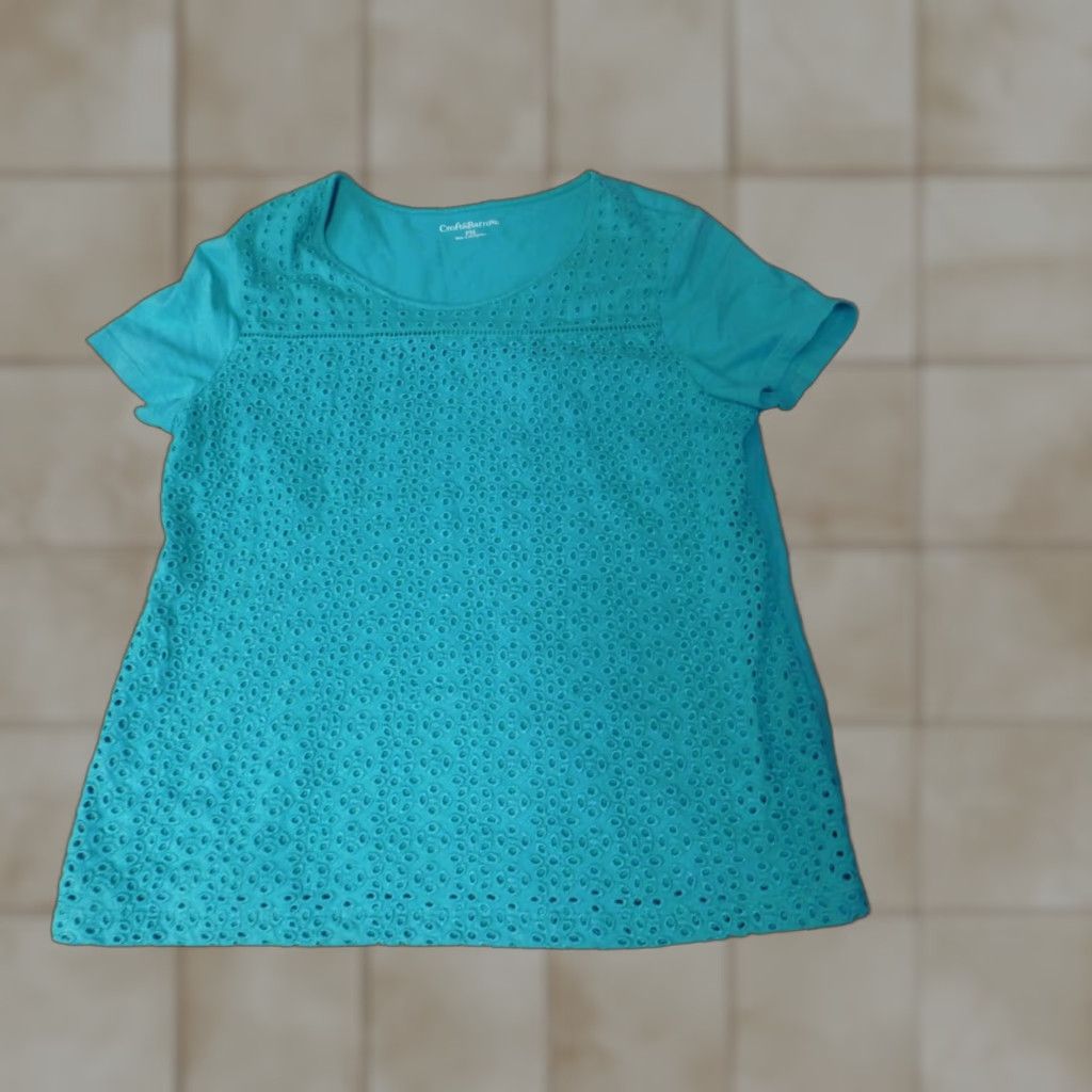 Croft & Barrow Croft & Barrow Womens Shirt PM Petites Blue stretch classic tee Size M / US 6-8 / IT 42-44 - 1 Thumbnail