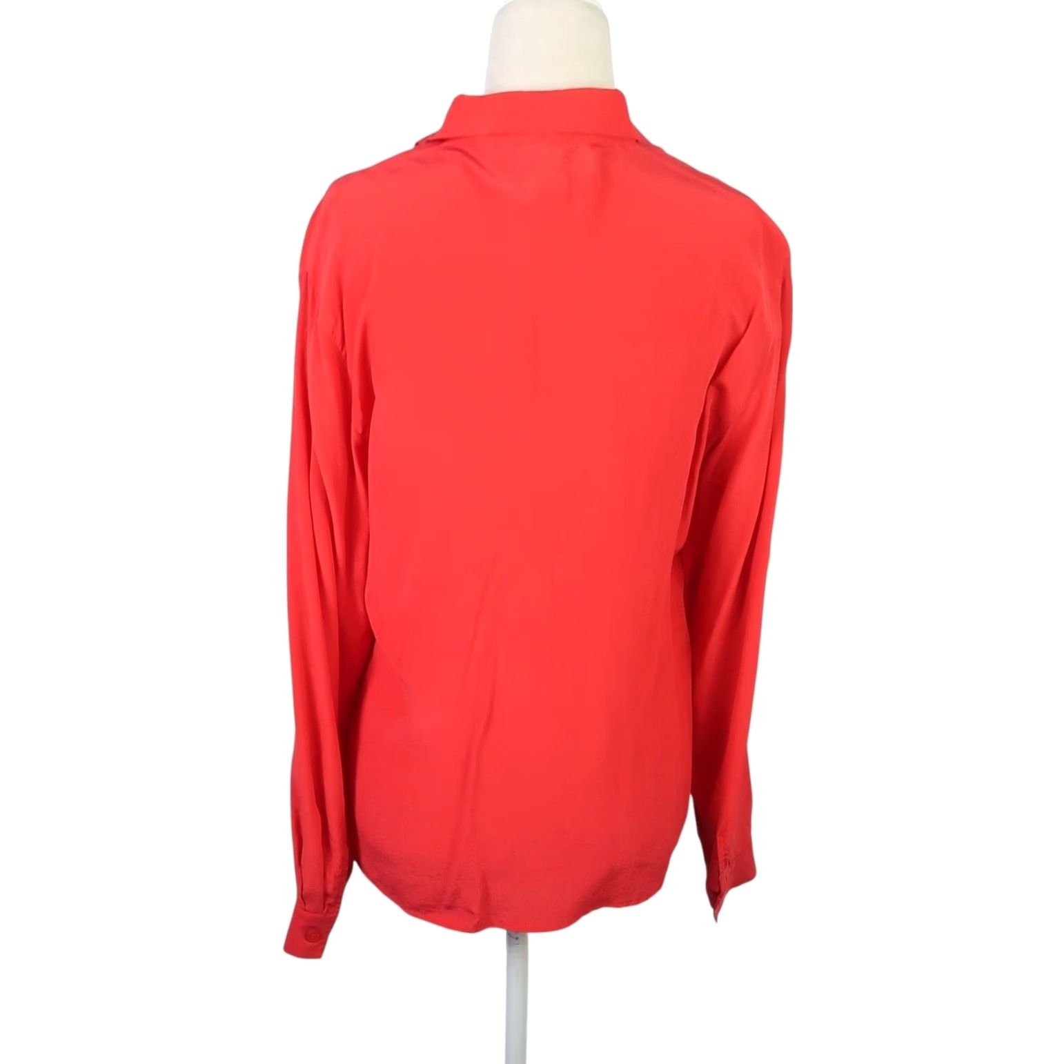 Vintage VINTAGE 90s Pacific Silk Red Button Down Blouse Top S Women's Silk Blouse Long Sleeve 90s Vintage Red Silk Button Down Blouse S Womens Size S / US 4 / IT 40 - 4 Thumbnail