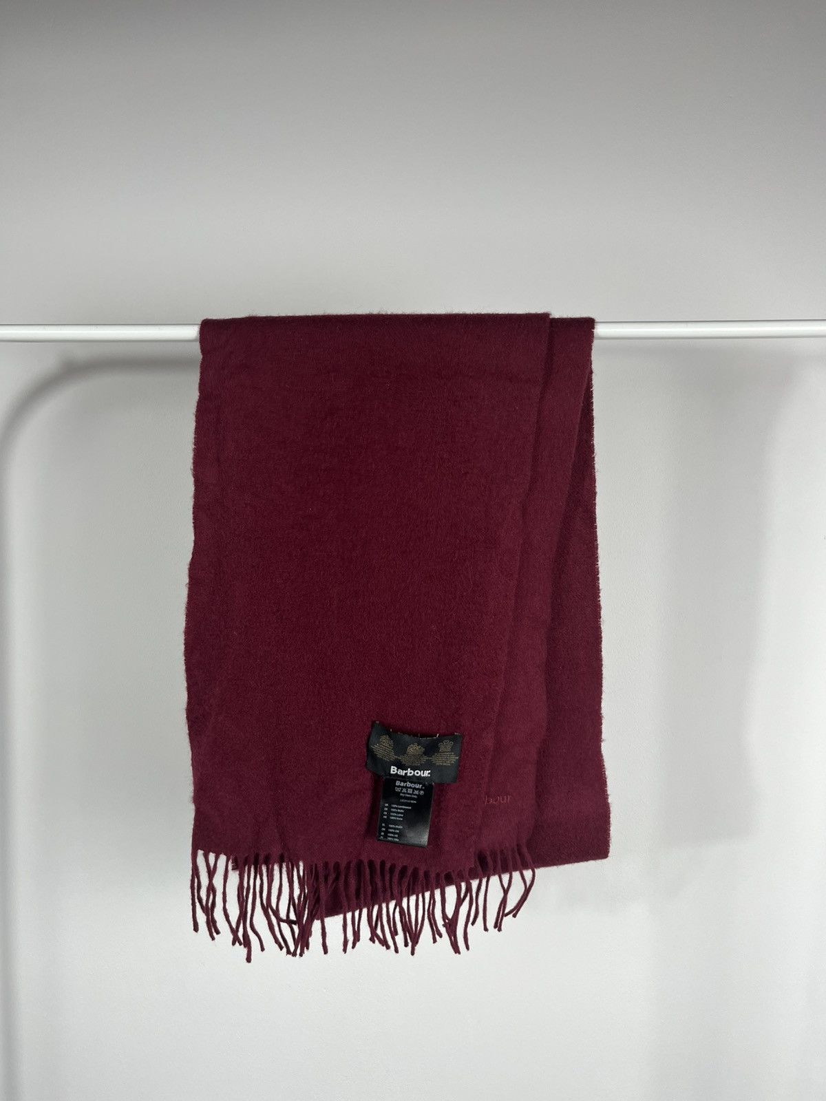 Barbour Barbour Burgundy Lambswool Scarf 195x26 cm Size ONE SIZE - 1 Thumbnail