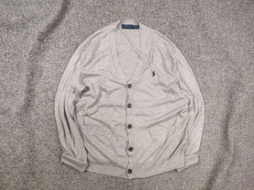 Polo Ralph Lauren Polo Ralph Lauren cotton Light Gray cardigan Sweater Vintage Size US M / EU 48-50 / 2 - 1 Thumbnail