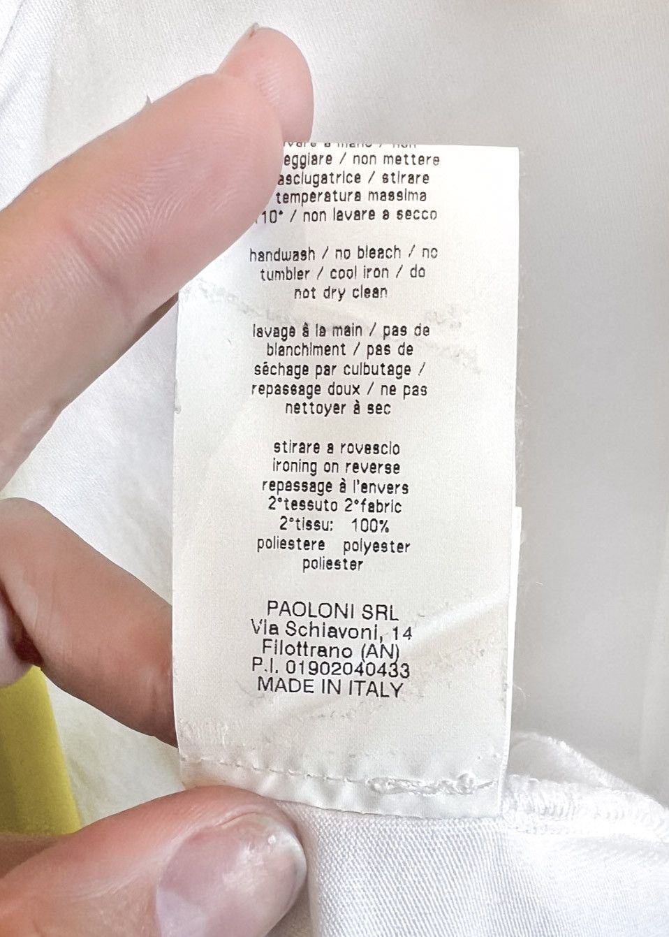 MSGM MSGM White Dress T-Shirt with Neon Yellow Detail Size XS / US 0-2 / IT 36-38 - 6 Thumbnail