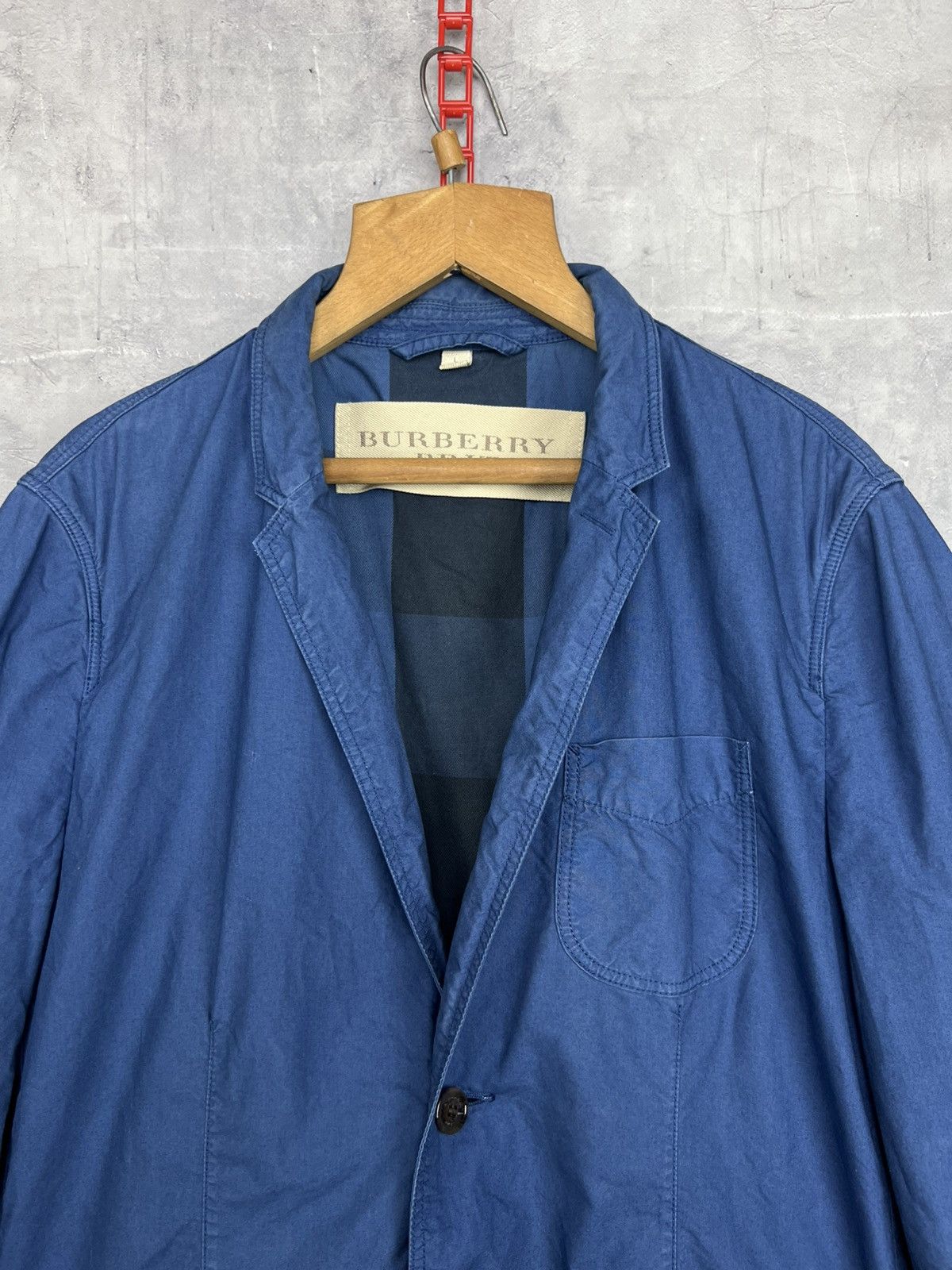 Burberry Men's Burberry Coat Blazer Blue L Cotton Men Brit Jacket Size US L / EU 52-54 / 3 - 5 Thumbnail