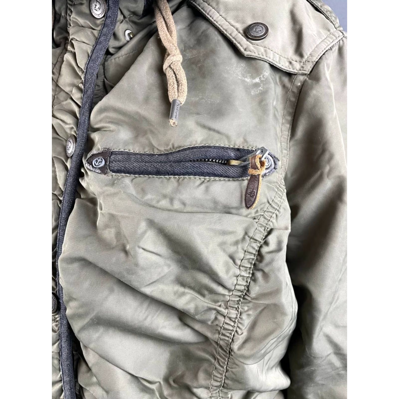 Olive Dreimaster Mens Jacket XL Olive Green Nylon Long Sleeve Zip Pocket Business Casual Travel Size US XL / EU 56 / 4 - 6 Thumbnail